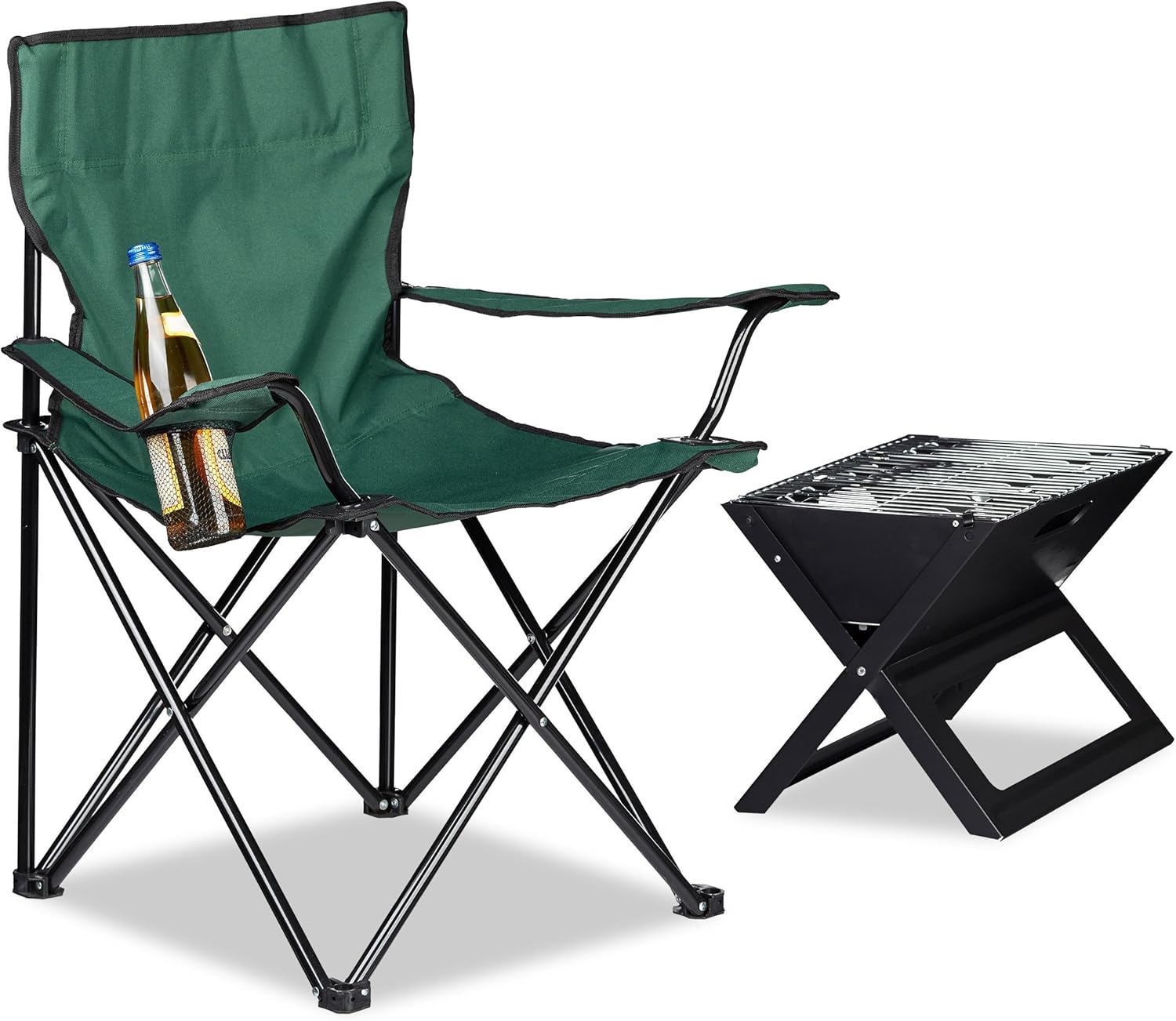 relaxdays 露营椅子 arm 休息杯架旅行包可折叠 hxwxd 81 x 78 x 50