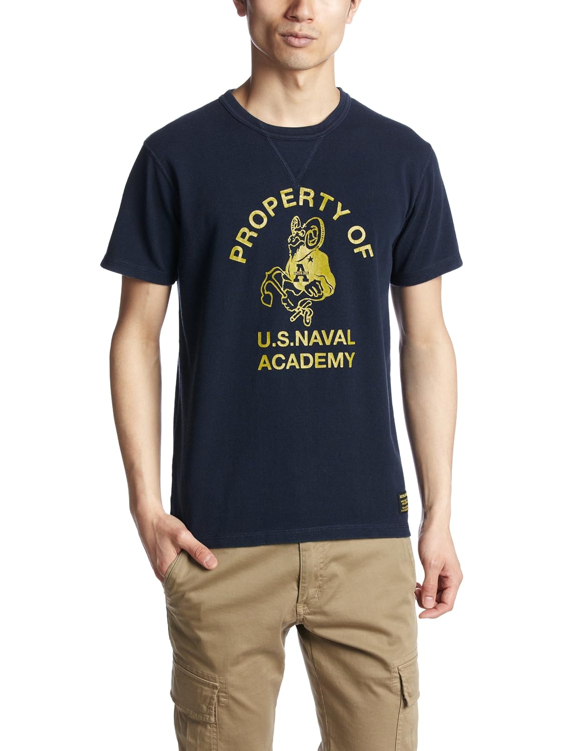 ( alpha industries )高克重短袖印花 t恤 u.s. naval academy 蓝色 m