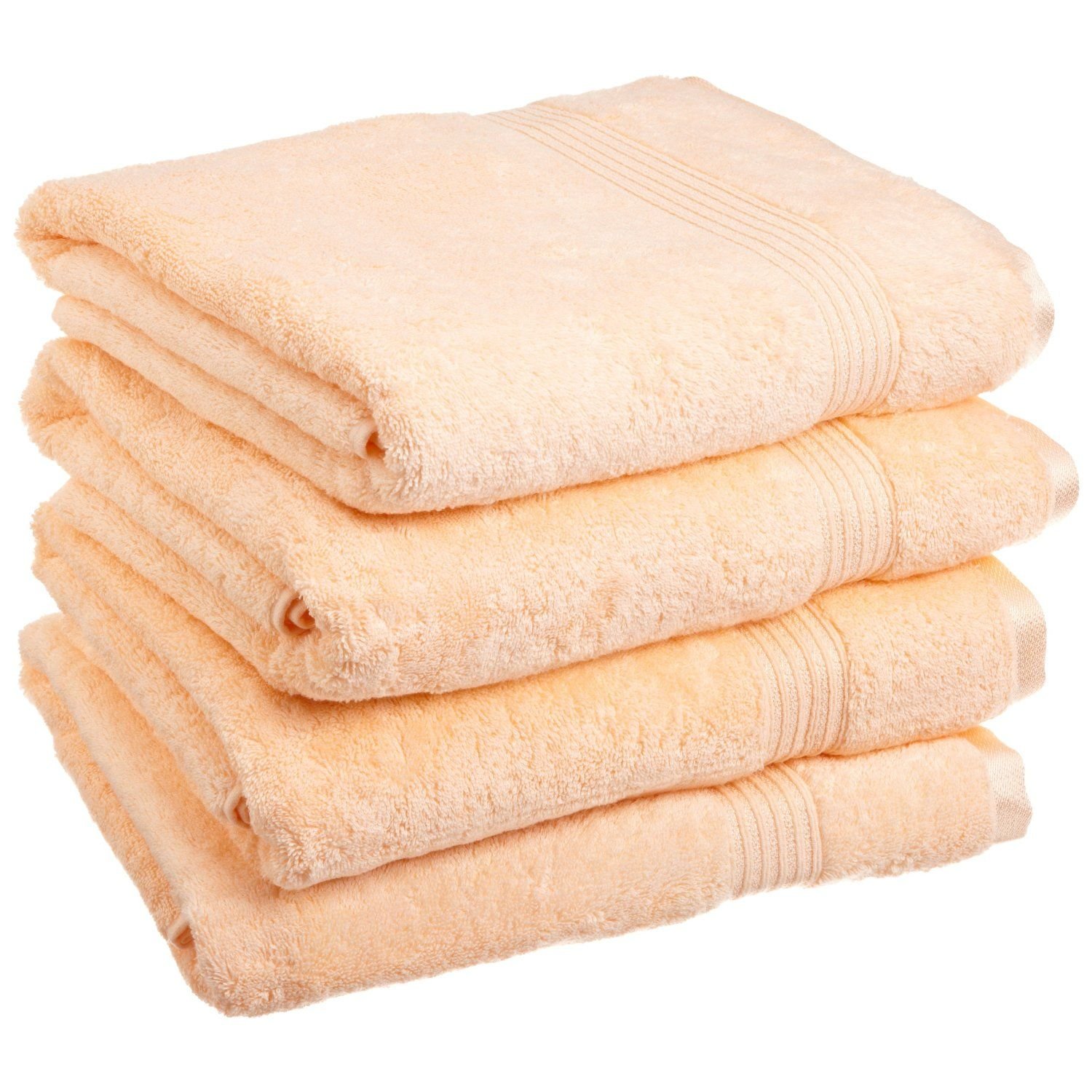 superior egyptian cotton 4-piece bath towel set, peach