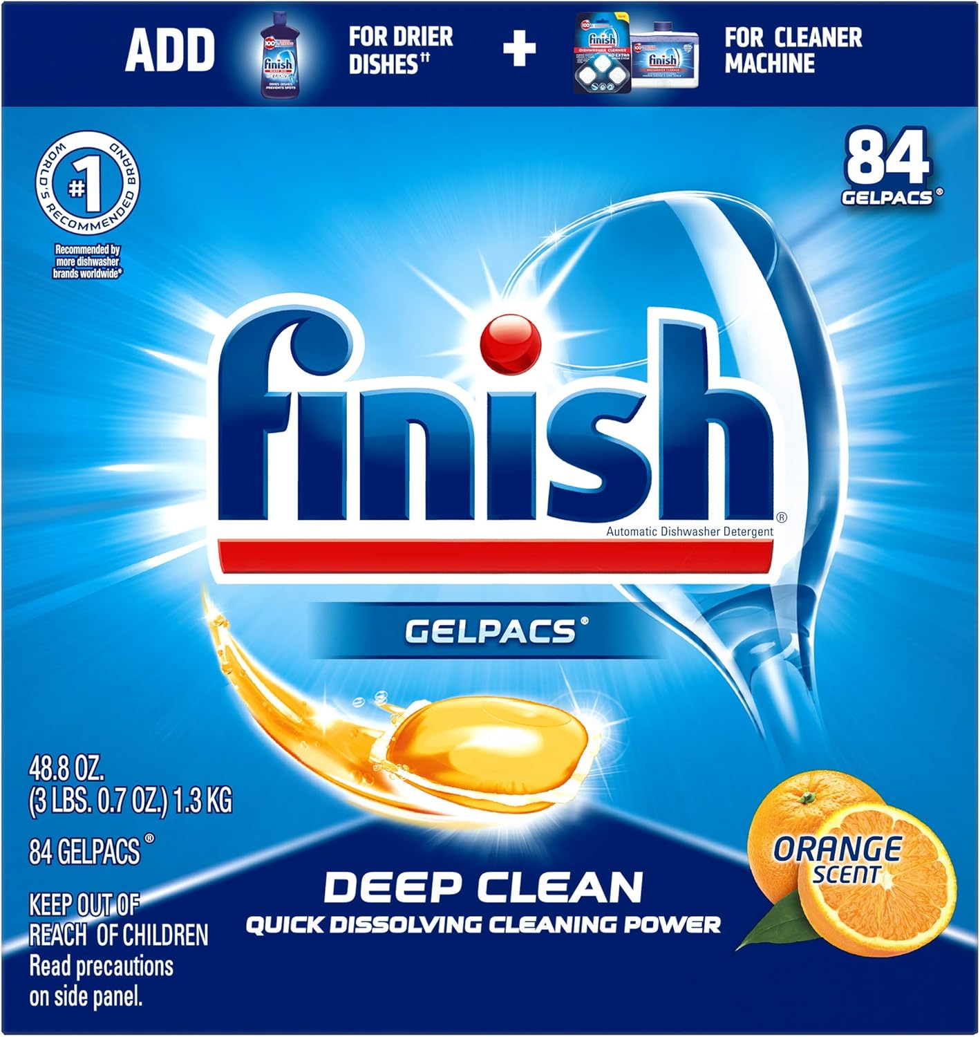 finish gelpacs洗碗剂清洁精 香橙味 84只装(包装可能不同)