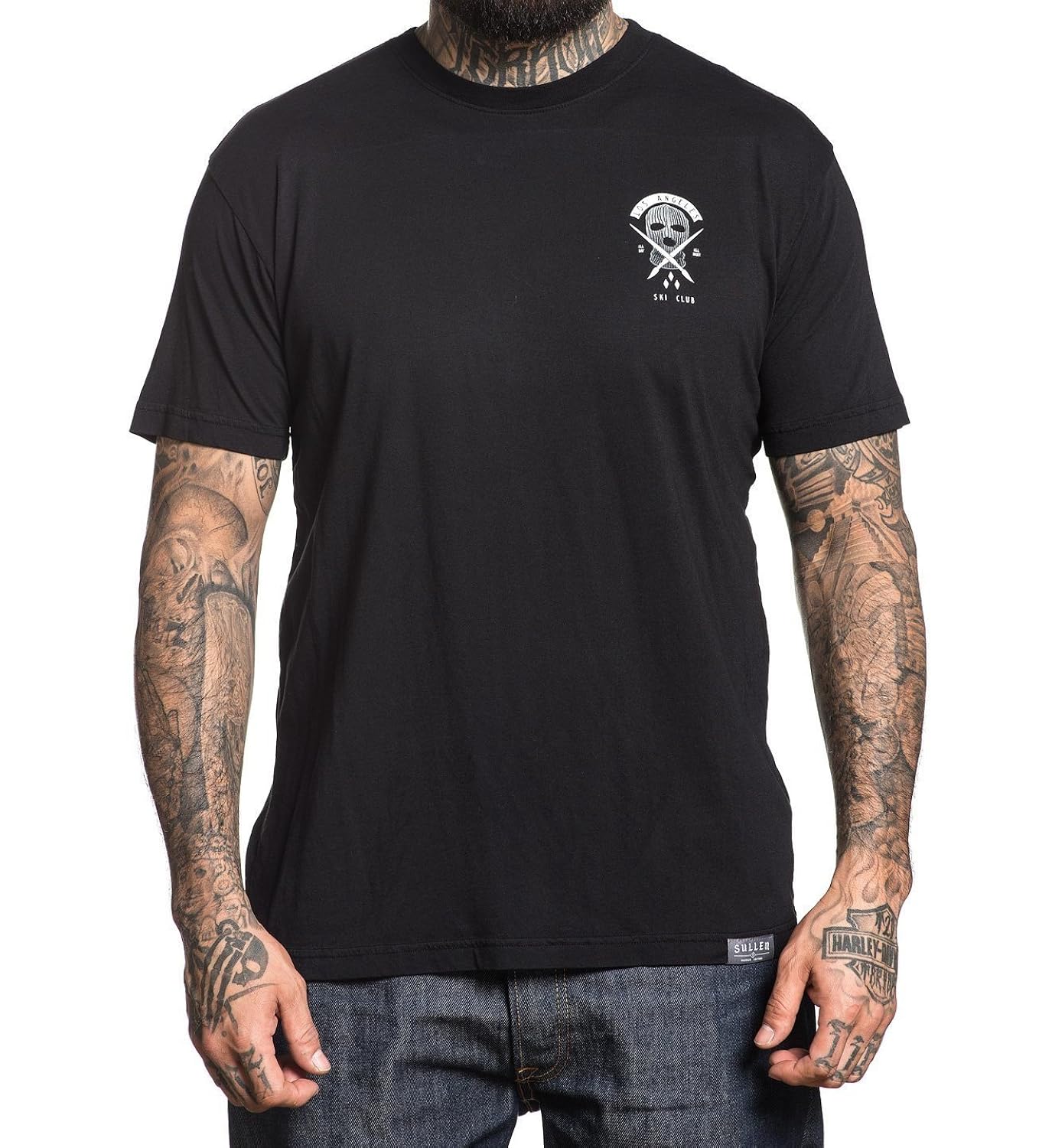 sullen clothing mens ski club short sleeve black t shirt 黑色 4x