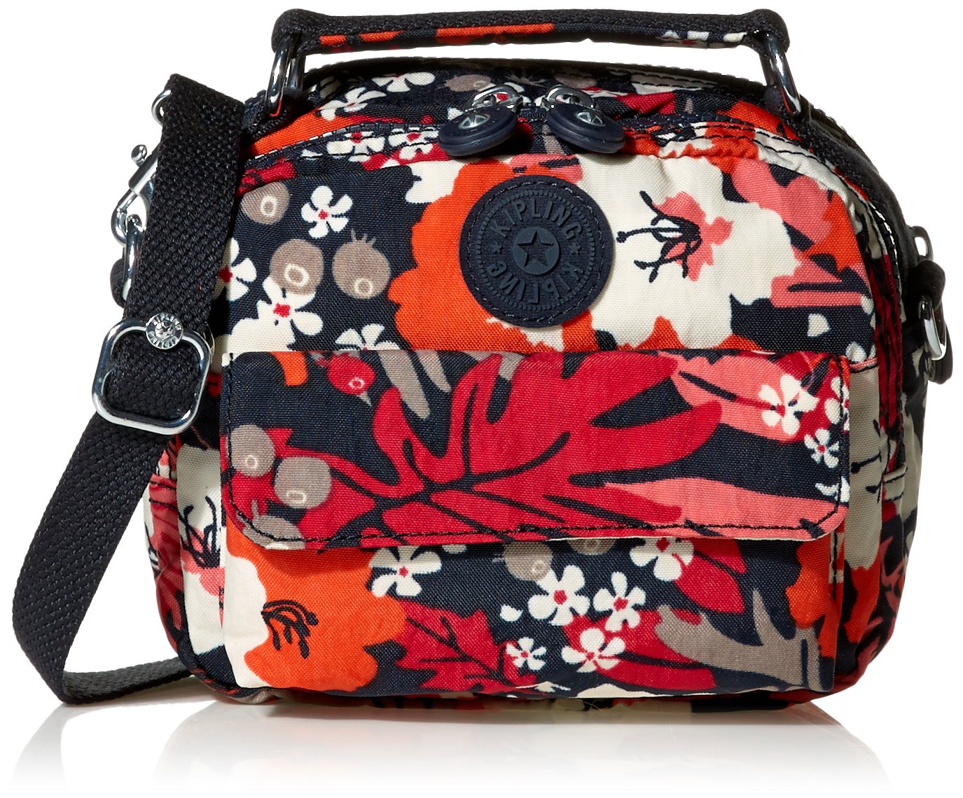 kipling 女式 puck 背提包 k0824900s00f 蓝底花朵印花 17*9*14.5cm
