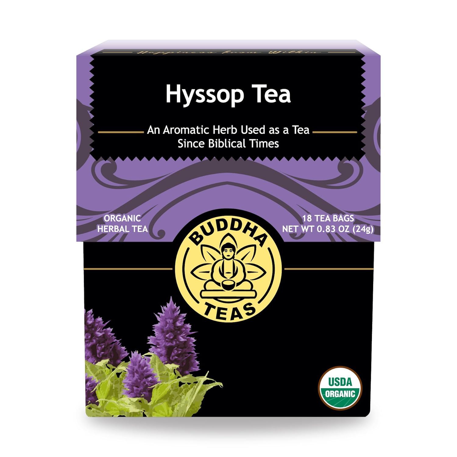 organic hyssop tea - kosher, caffeine-free, gmo