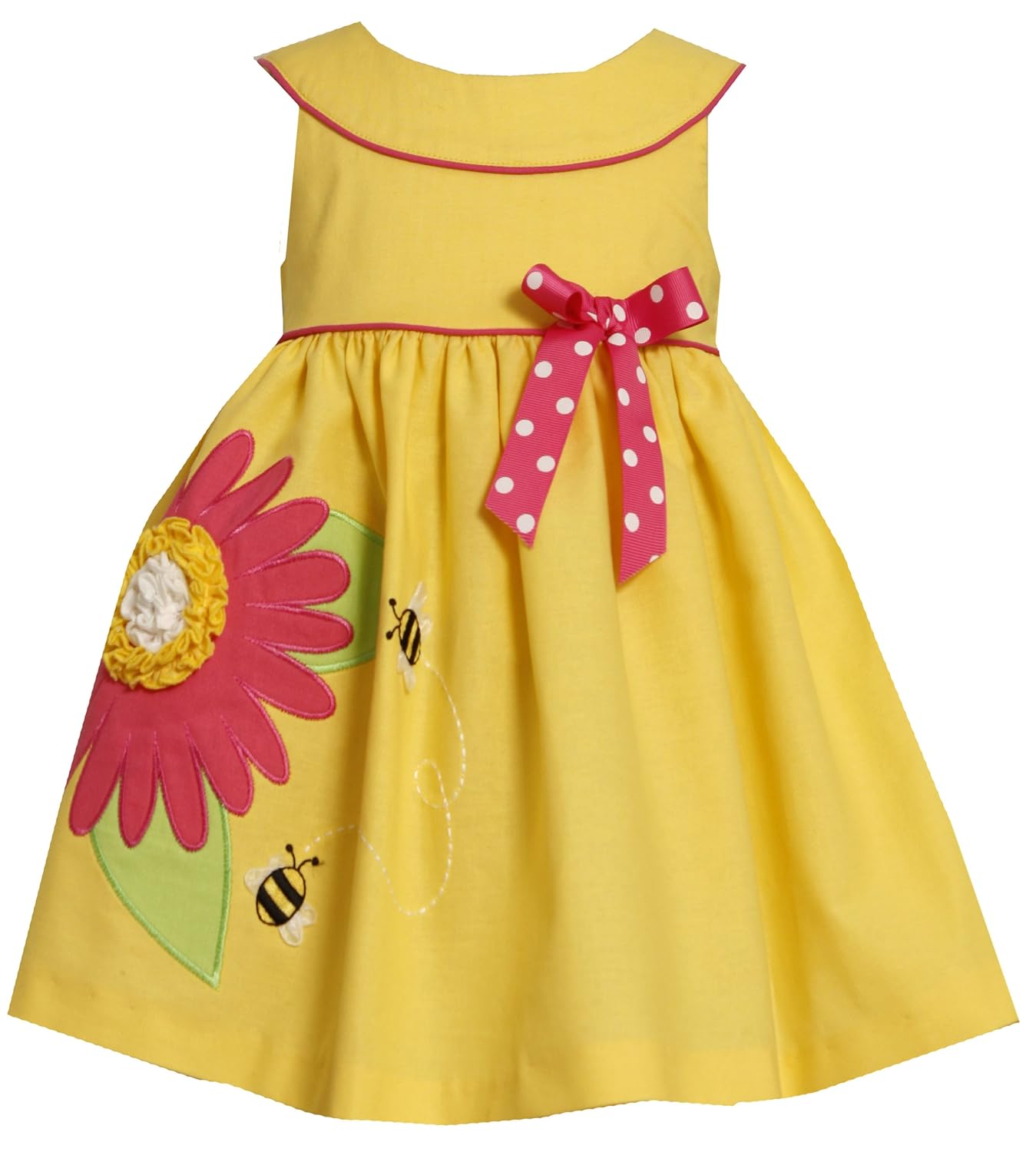 bonnie jean 女童 bee 嵌花太阳裙 黄色 4t