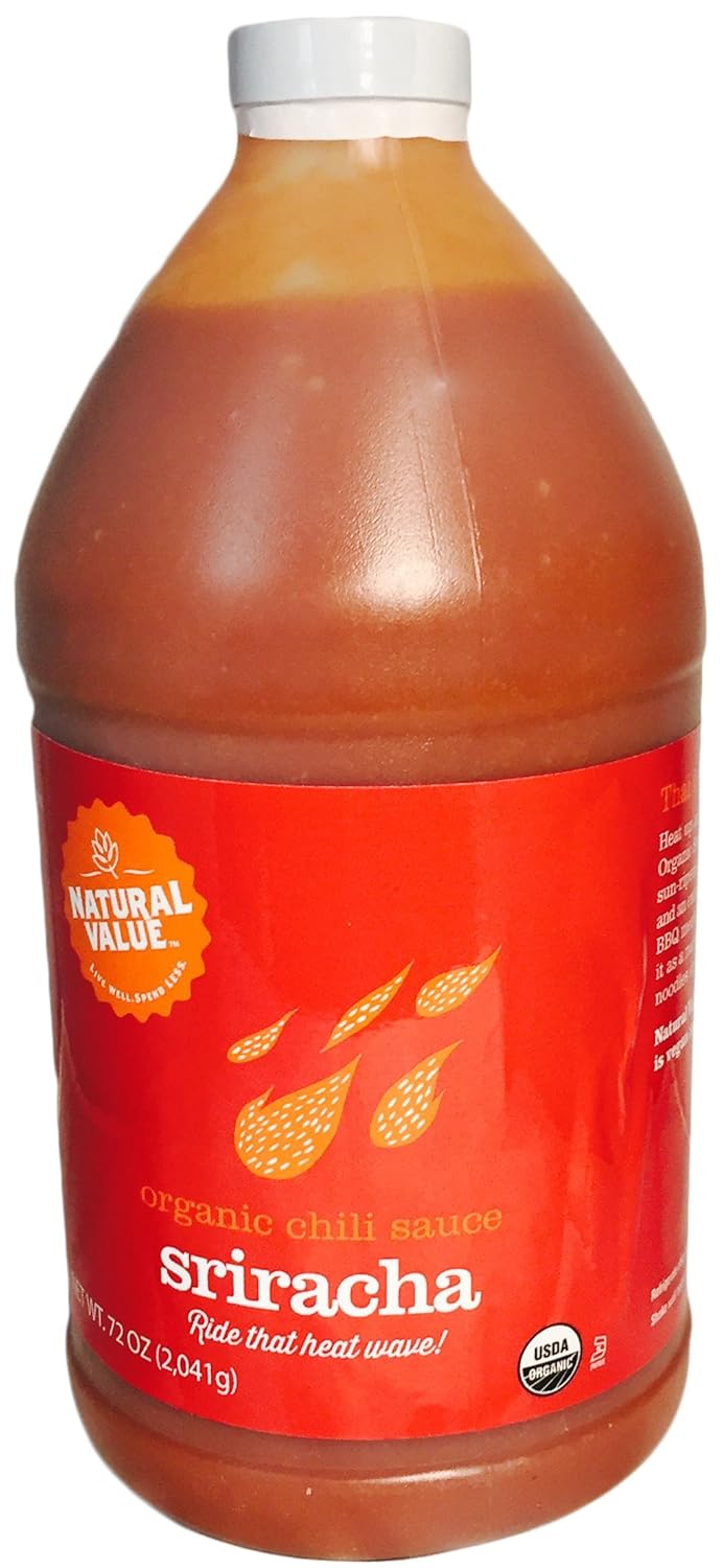 natural value organic sriracha chili sauce, 72 ounce