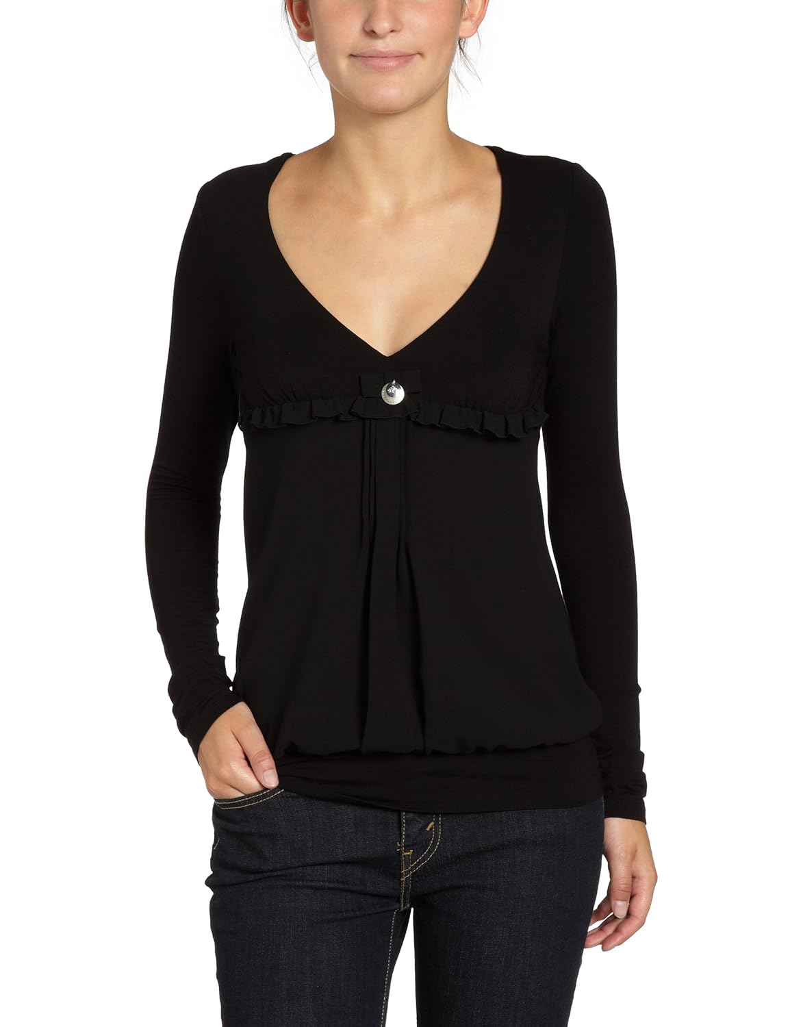 fornarina 女士衬衫/上衣, valence - 黑色涤纶上衣 birt164jd2700