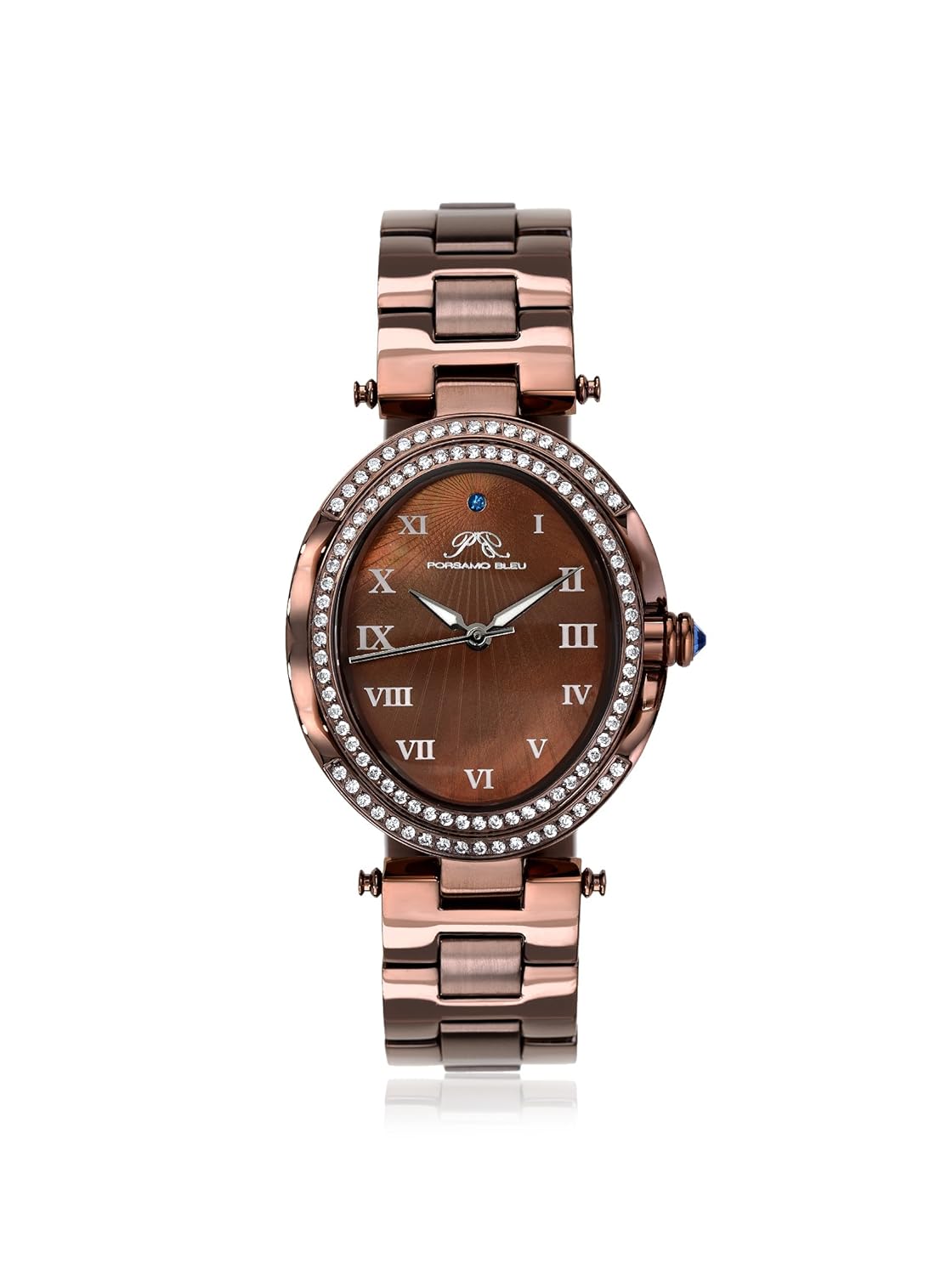 porsamo bleu 南海椭圆*不锈钢棕色女式手表106dsso