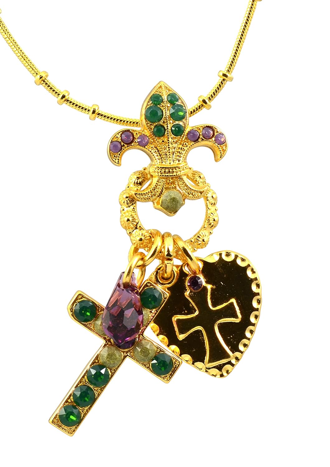 mariana " patience " 镀金*十字架 / fleur de lis 项链