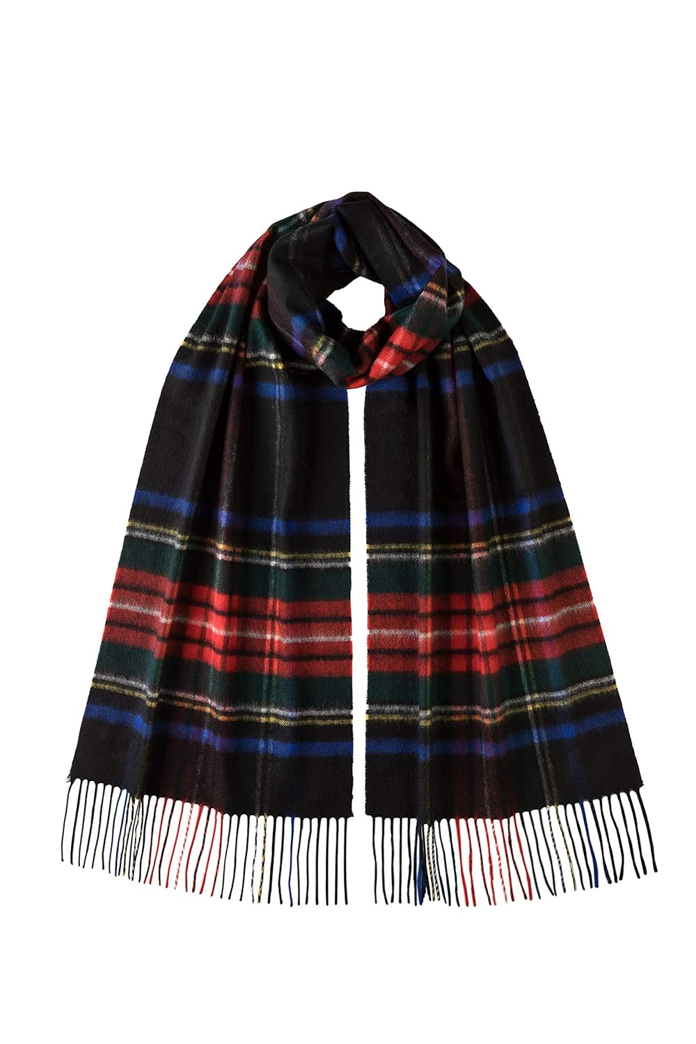 johnstons of elgin 宽尺寸苏格兰格纹羊绒围巾wa57