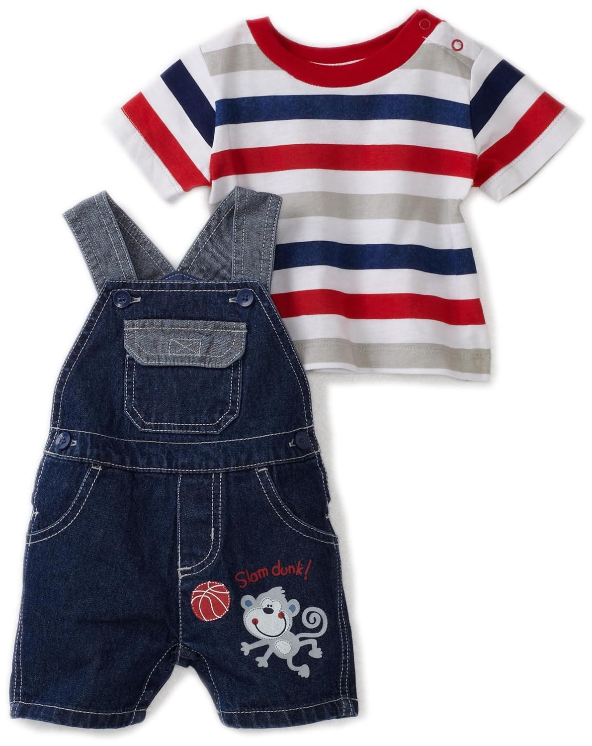 babytogs 男宝宝条纹 t恤连衣裤 牛仔色 3 - 6 months