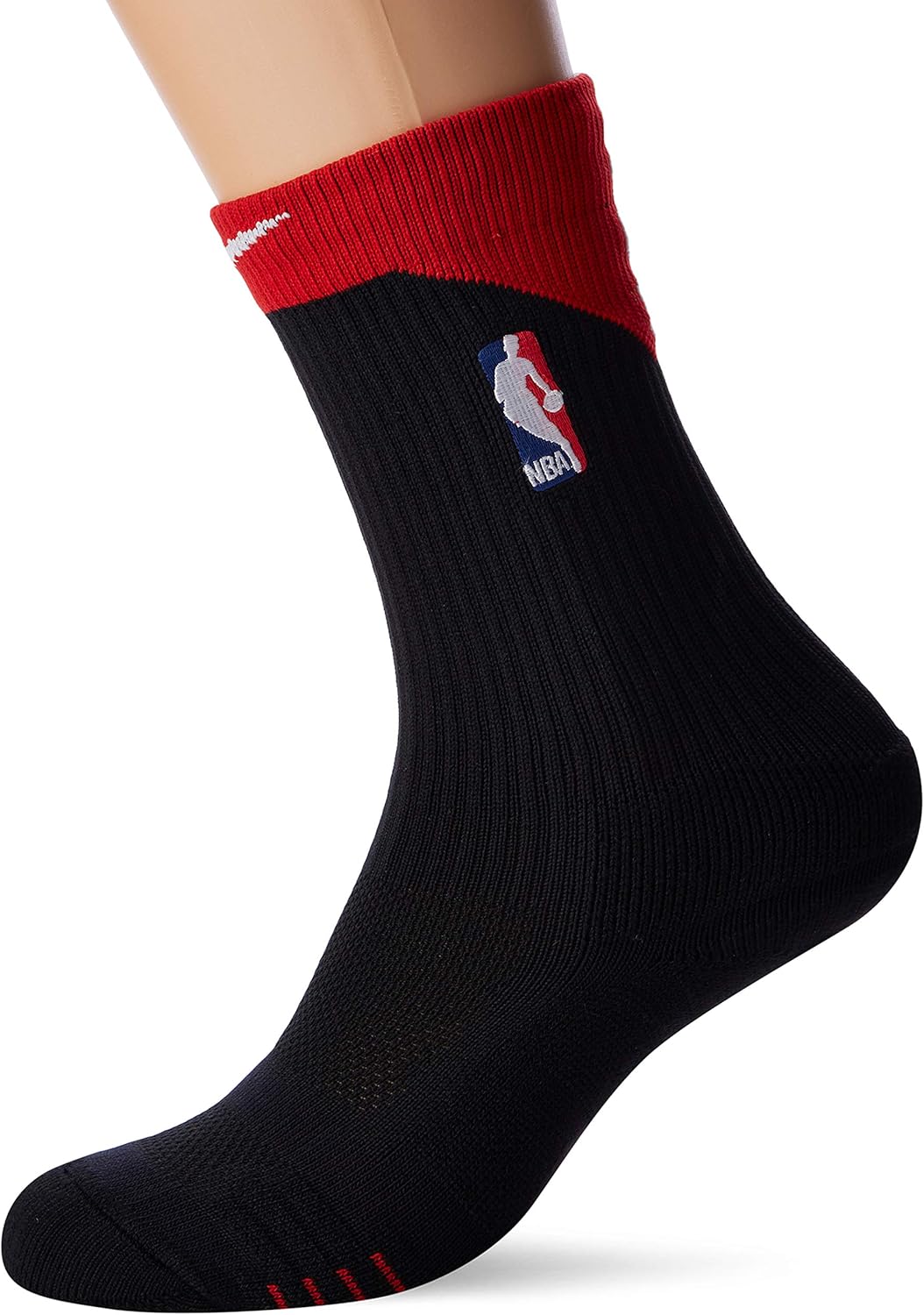 nike elite quick crew nba 男士短袜,黑色/红色,fr:s(制造商尺码:s