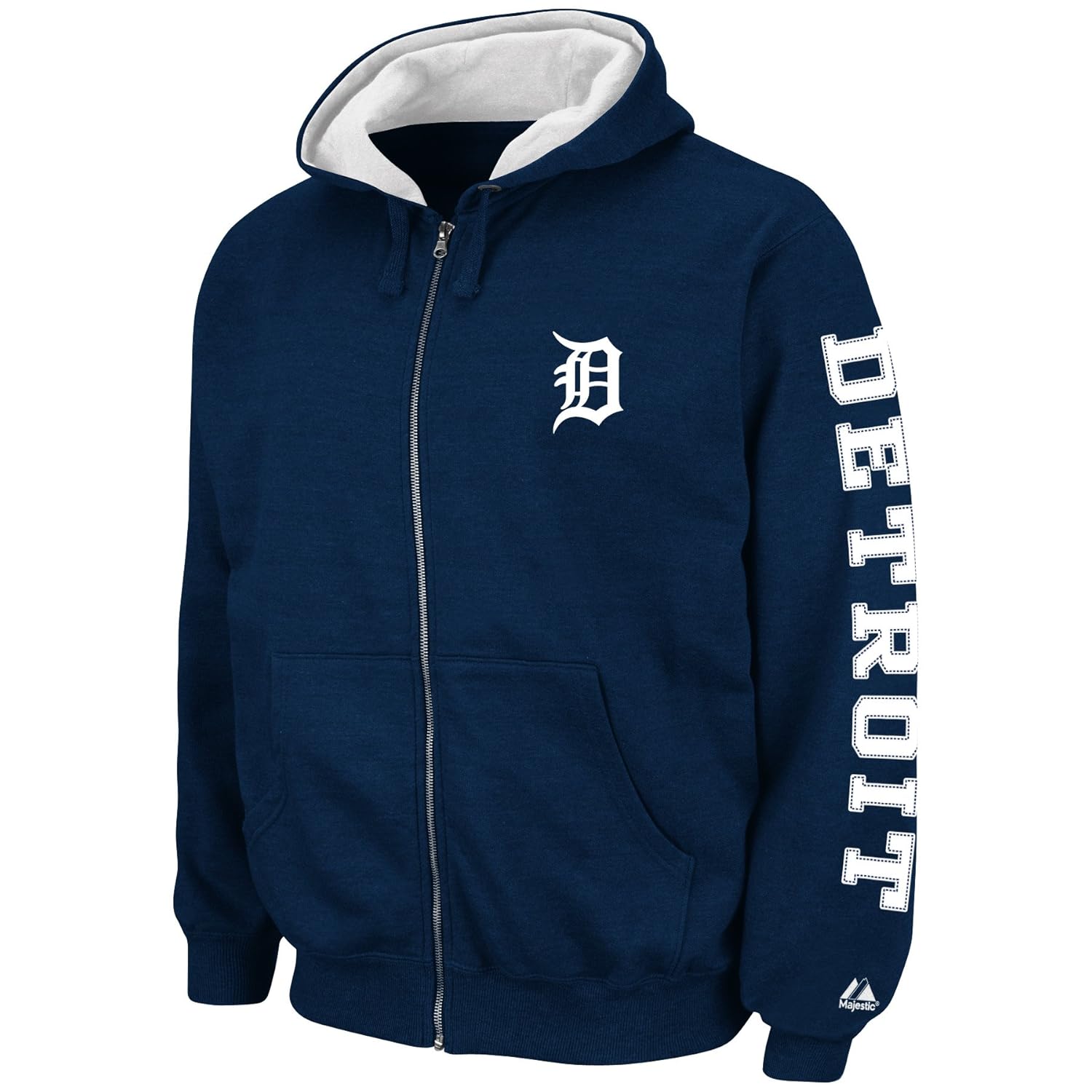 mlb 底特律老虎队 cold fire 连帽全拉链羊毛 athletic navy heather