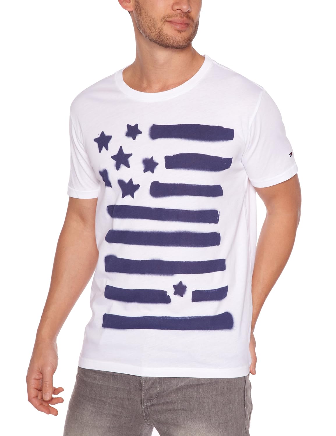 tommy hilfiger 男式 goodwin cn t 恤衫 ss 短袖 pyjama 上衣 white