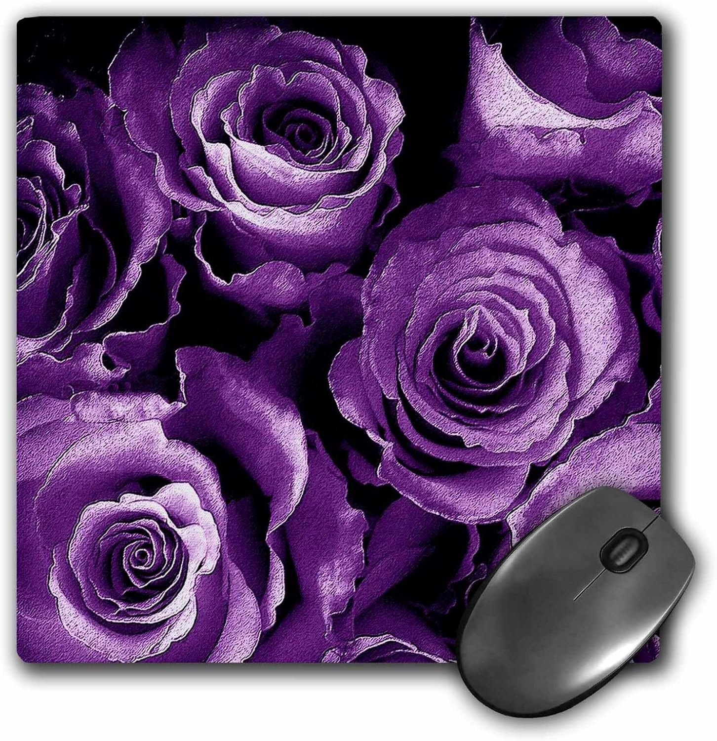 32 x 20.32 x 0.64 厘米鼠标垫,梦幻般柔软紫色玫瑰花束 (mp_29867_1)