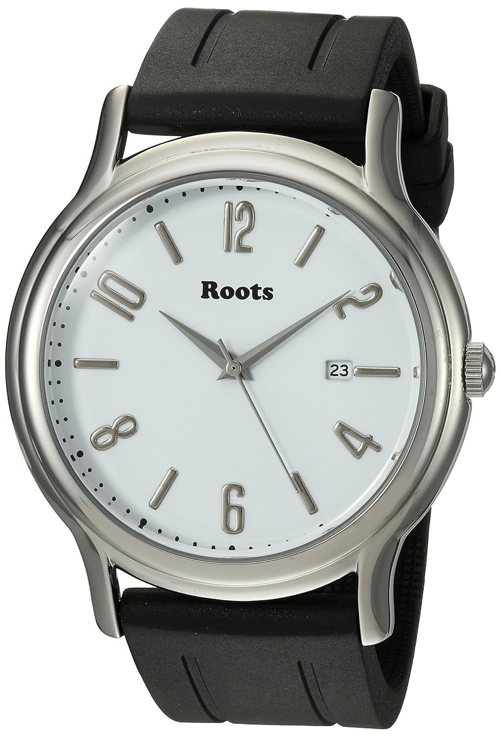 roots  core 石英不锈钢和橡胶休闲手表,颜色:黑色(型号:1r-pr201w