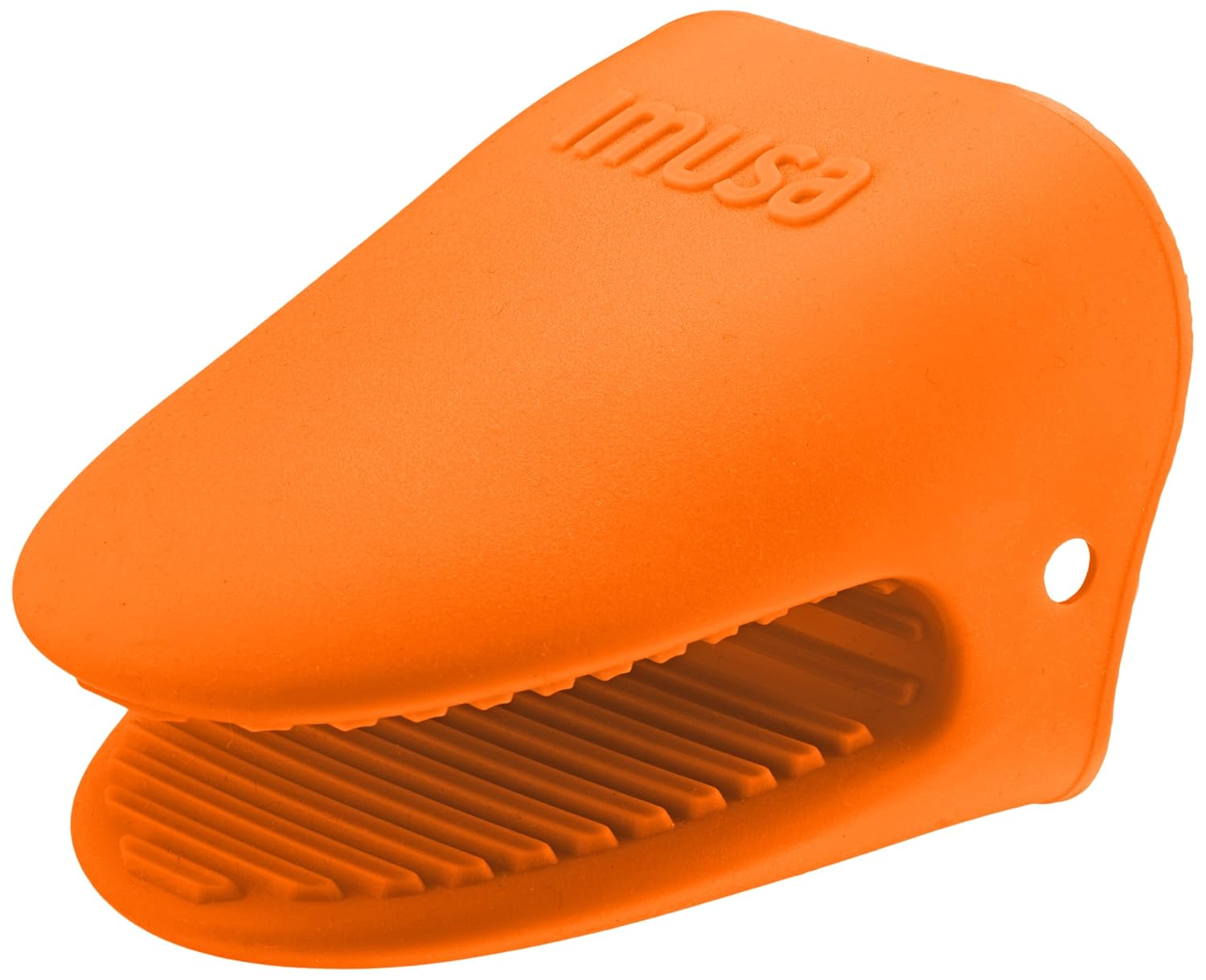 imusa me6250 heat resistant silicone mini oven mitt, orange, 5"