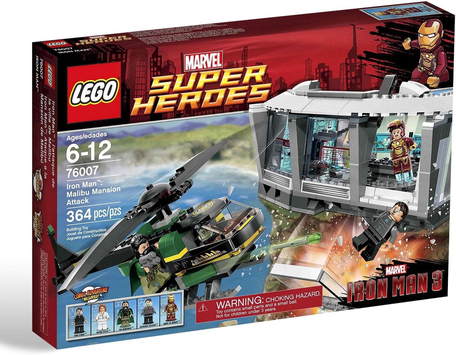 乐高 超级英雄系列 钢铁侠(iron man)64之马里布大厦袭击 76007