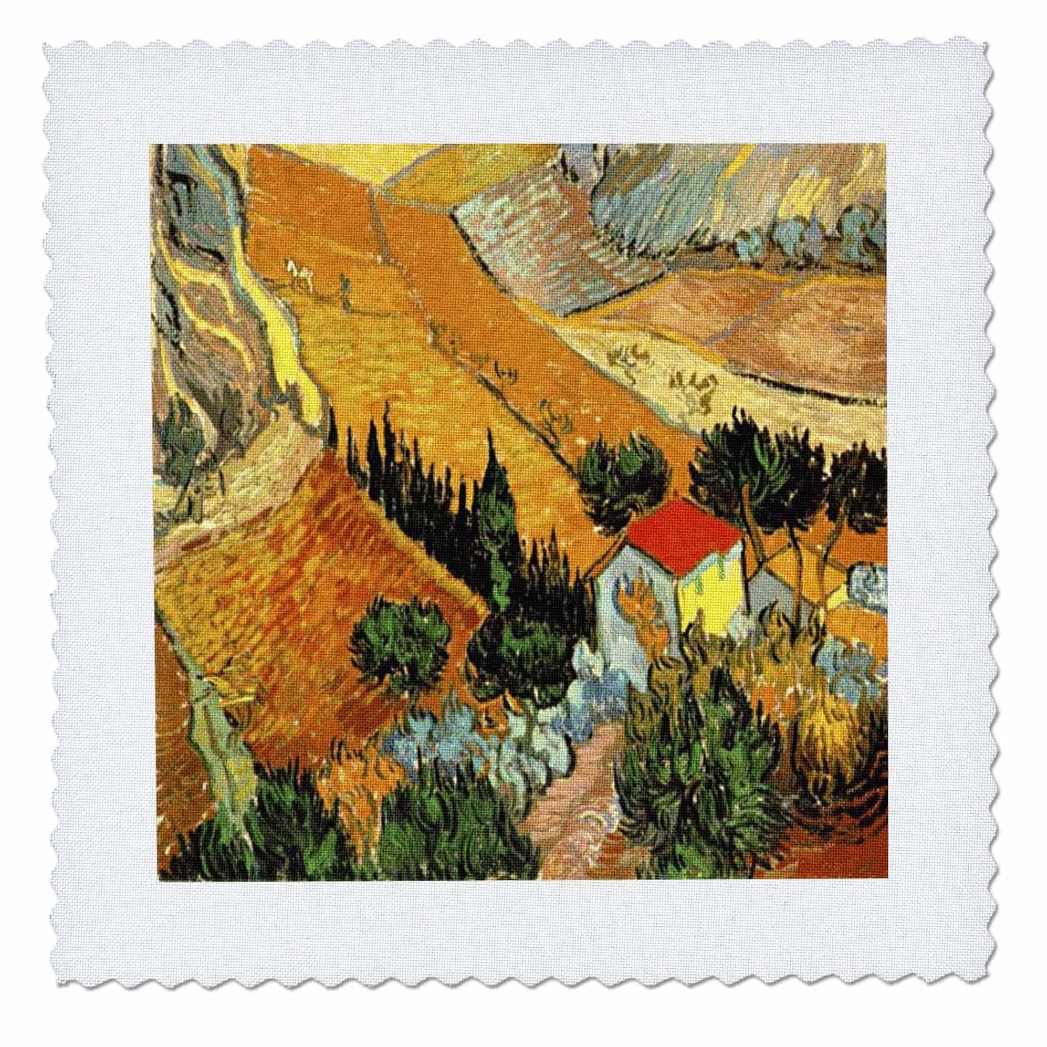 florene 印象派艺术 – van gogh 风景画 – 方块拼布