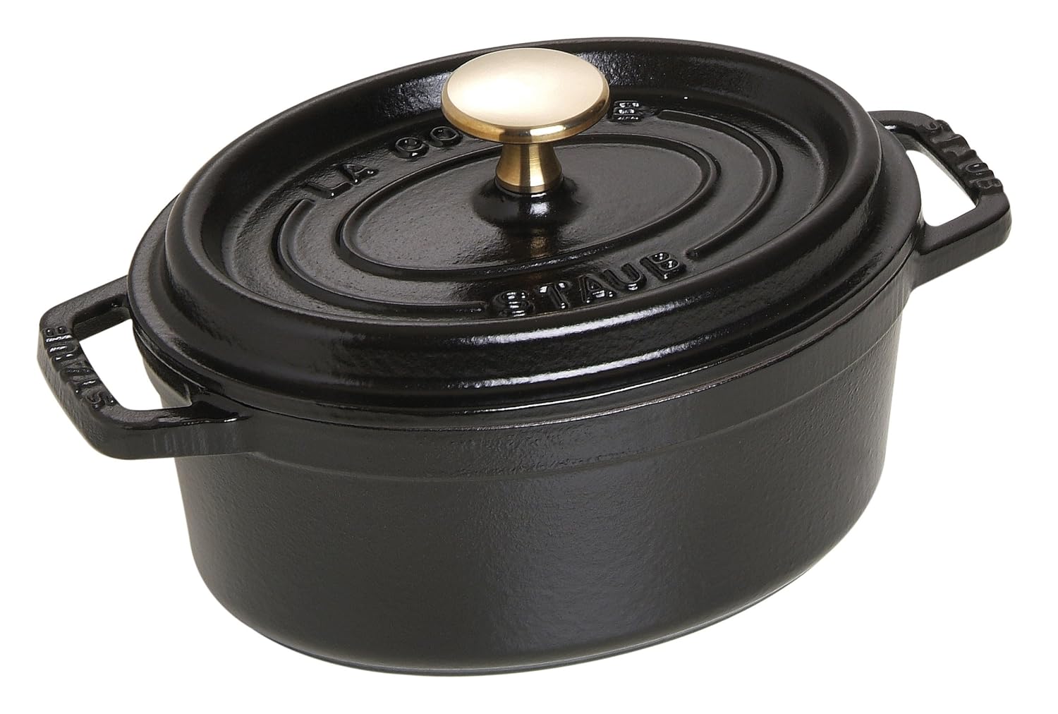 staub 1101725椭圆形 cocotte 锅17 cm 黑色