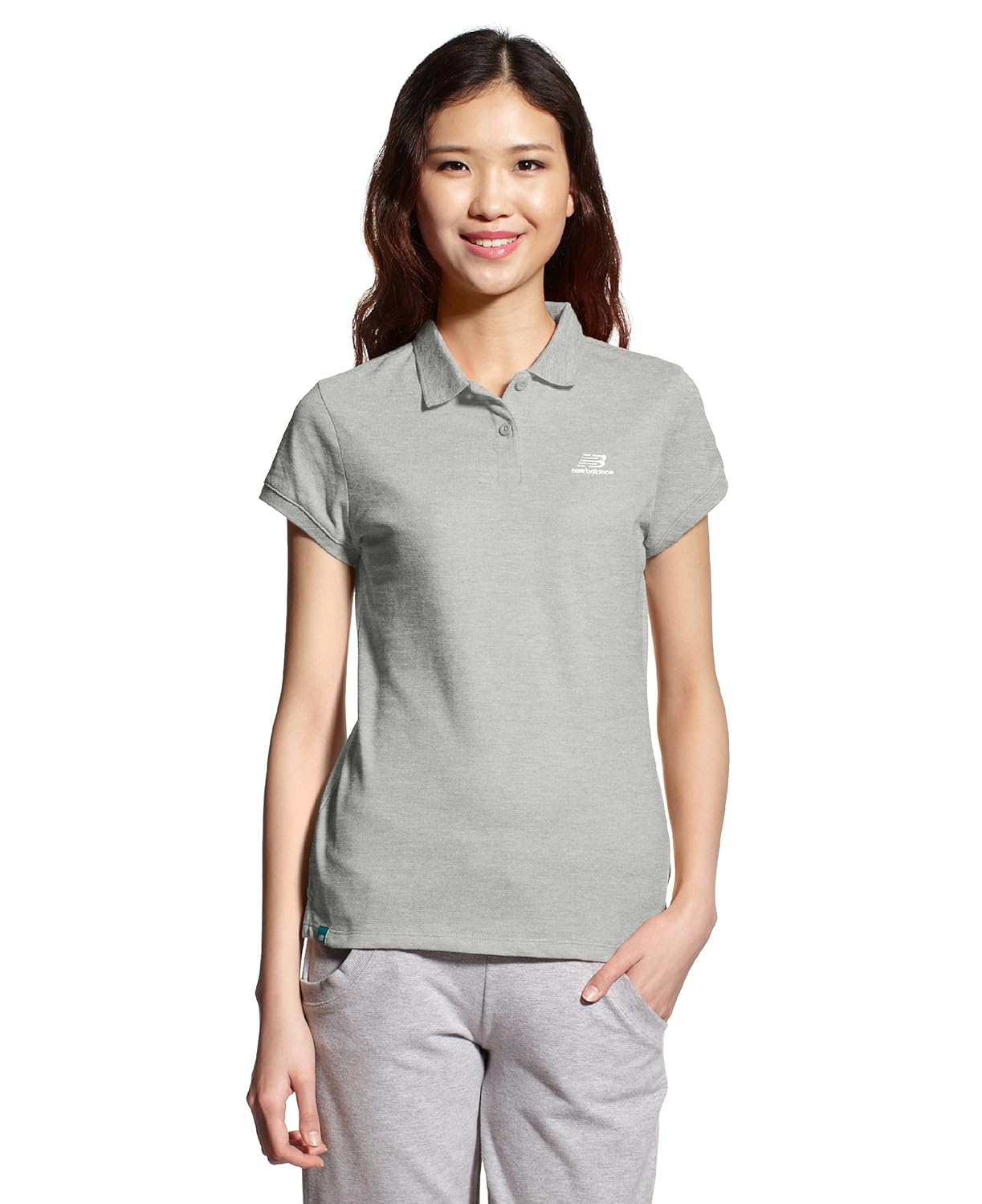 new balance 女式 短袖polo衫 nf461012-gr-s 灰色 160/84a