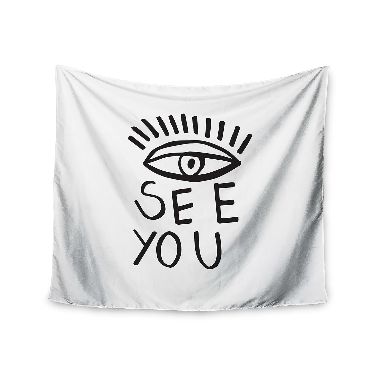 kess inhouse vasare nar"eye see you"白色壁毯,139.54 cm x 152.