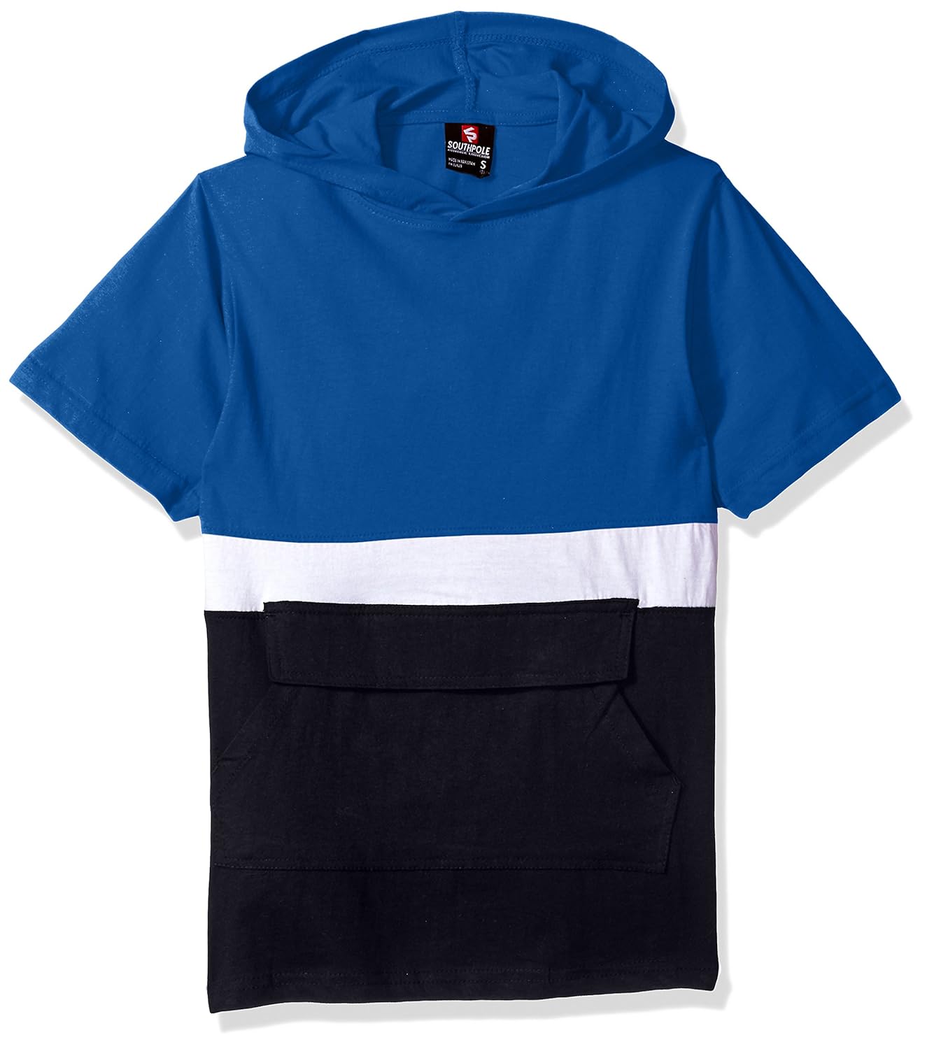 southpole 男童大码 anorak 拼色短袖连帽衫单面运动衫