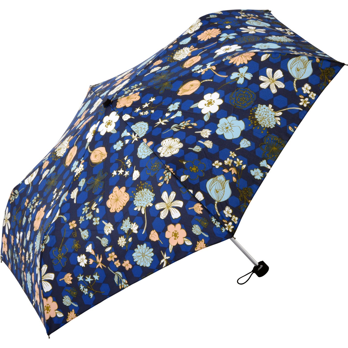 plus妮科 迷你花朵 折叠伞 手动开合 6根伞骨 50cm 轻巧 小伞 聚四氟