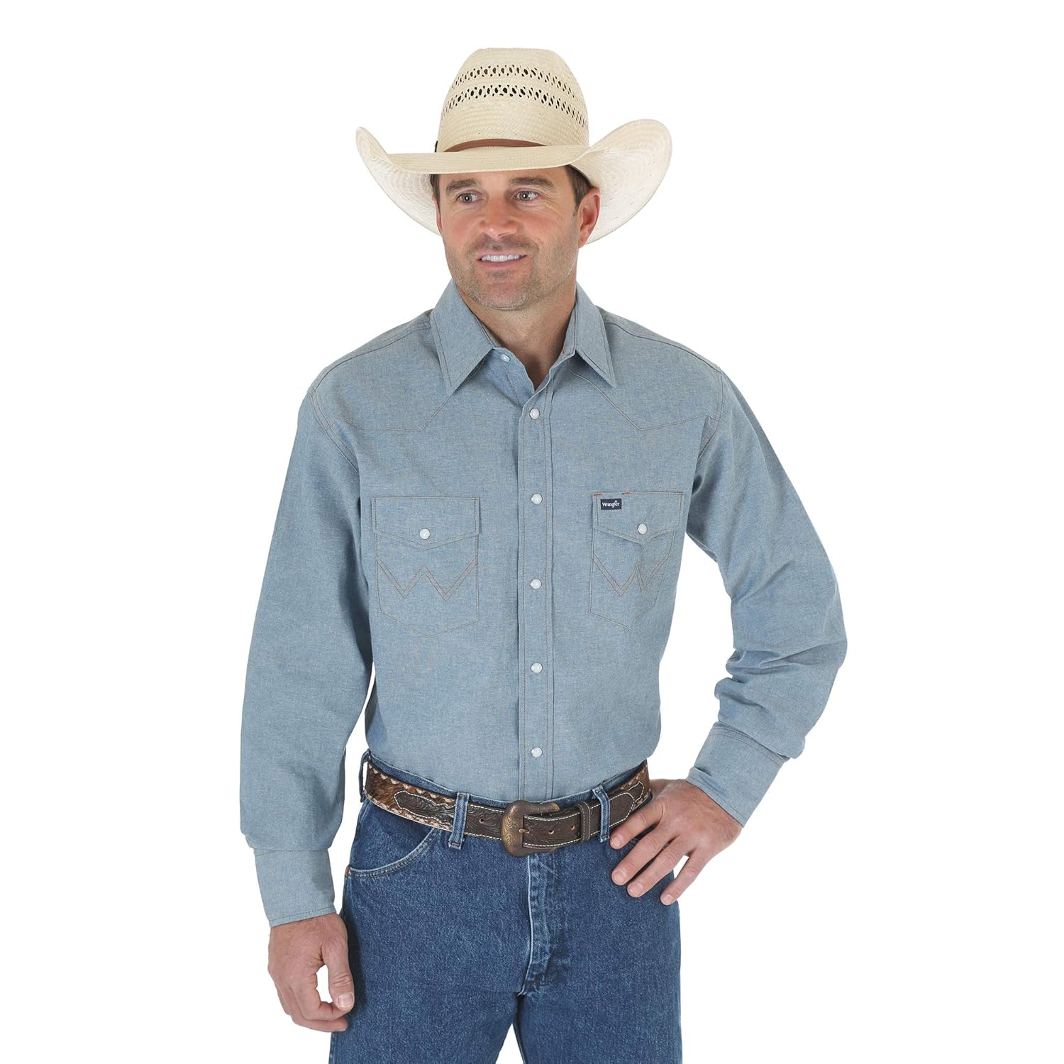 wrangler mens authentic cowboy cut work western long-sleeve