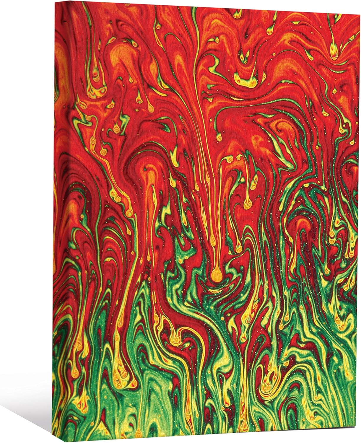 08 厘米厚重实画廊包装画布,dali 液体红色火焰油画 30.48cm 宽 x 40.