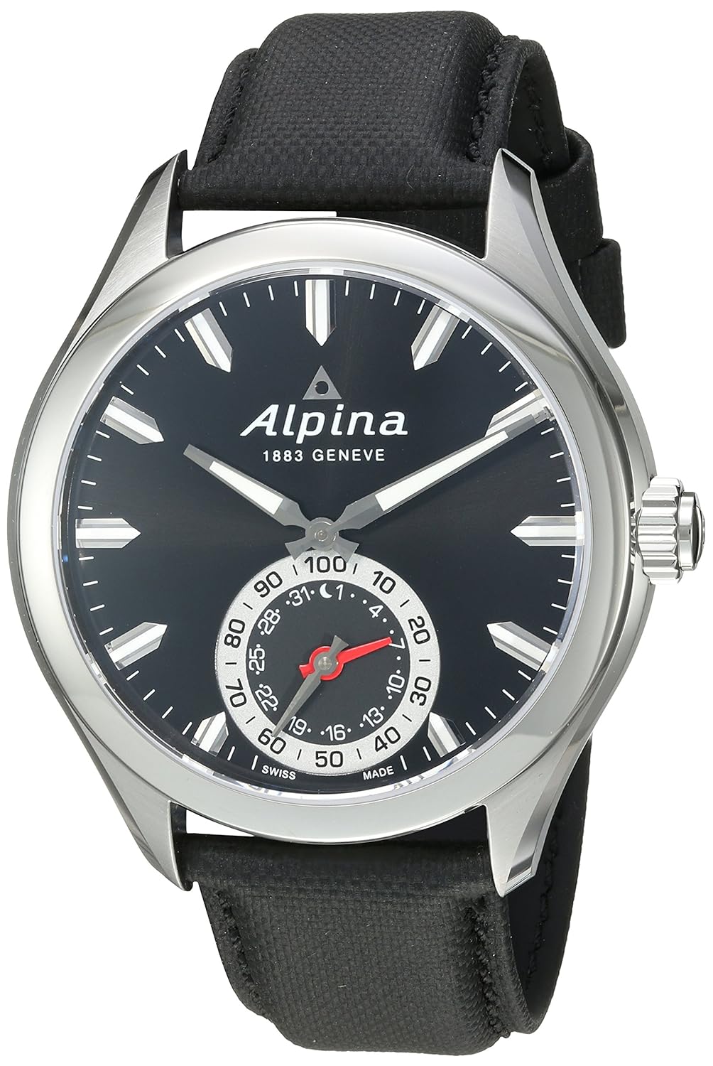 alpina 男士 al-285bs5aq6 horological smart 模拟显示瑞士石英黑色