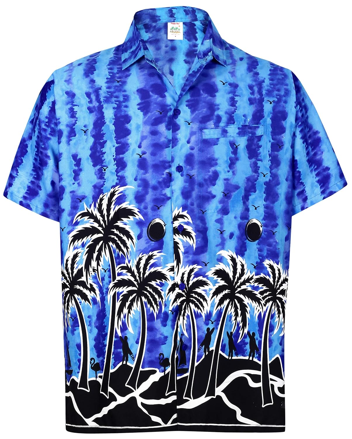 la leela 衬衫休闲系扣短袖沙滩衫男士单身口袋 168 蓝色_w409 medium