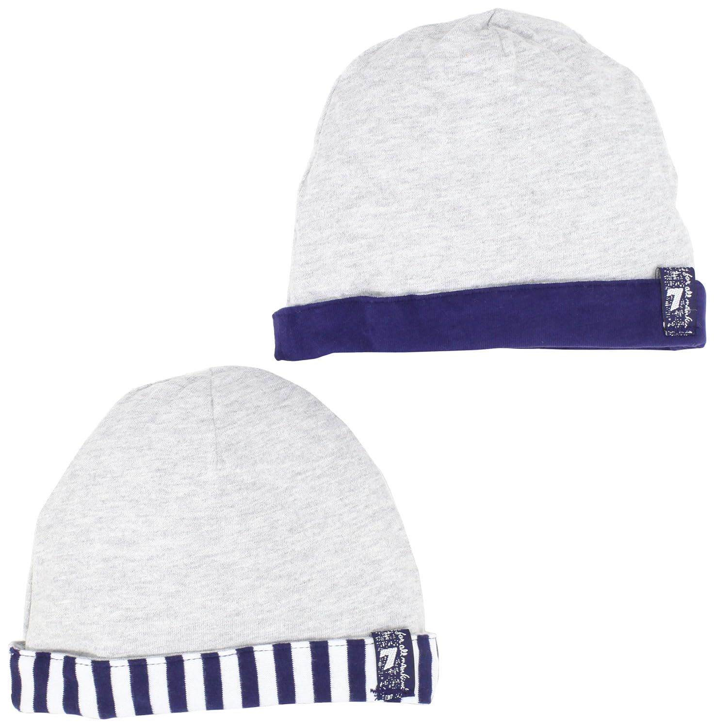 seven for all mankind baby-boys newborn skull cap 麻灰 0-9