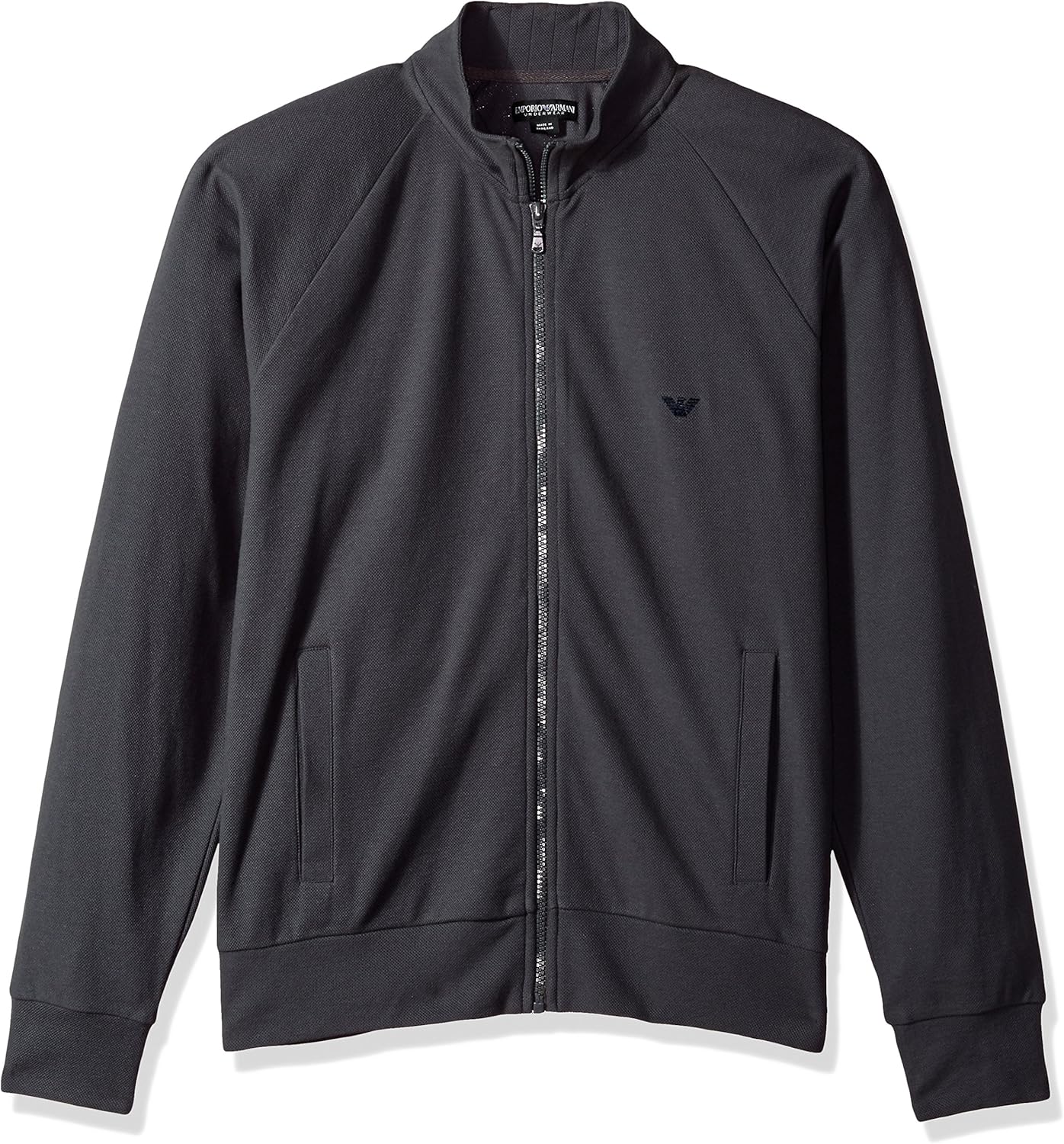 emporio armani 安普里奥·阿玛尼男式条纹纹理双面拉链毛衣