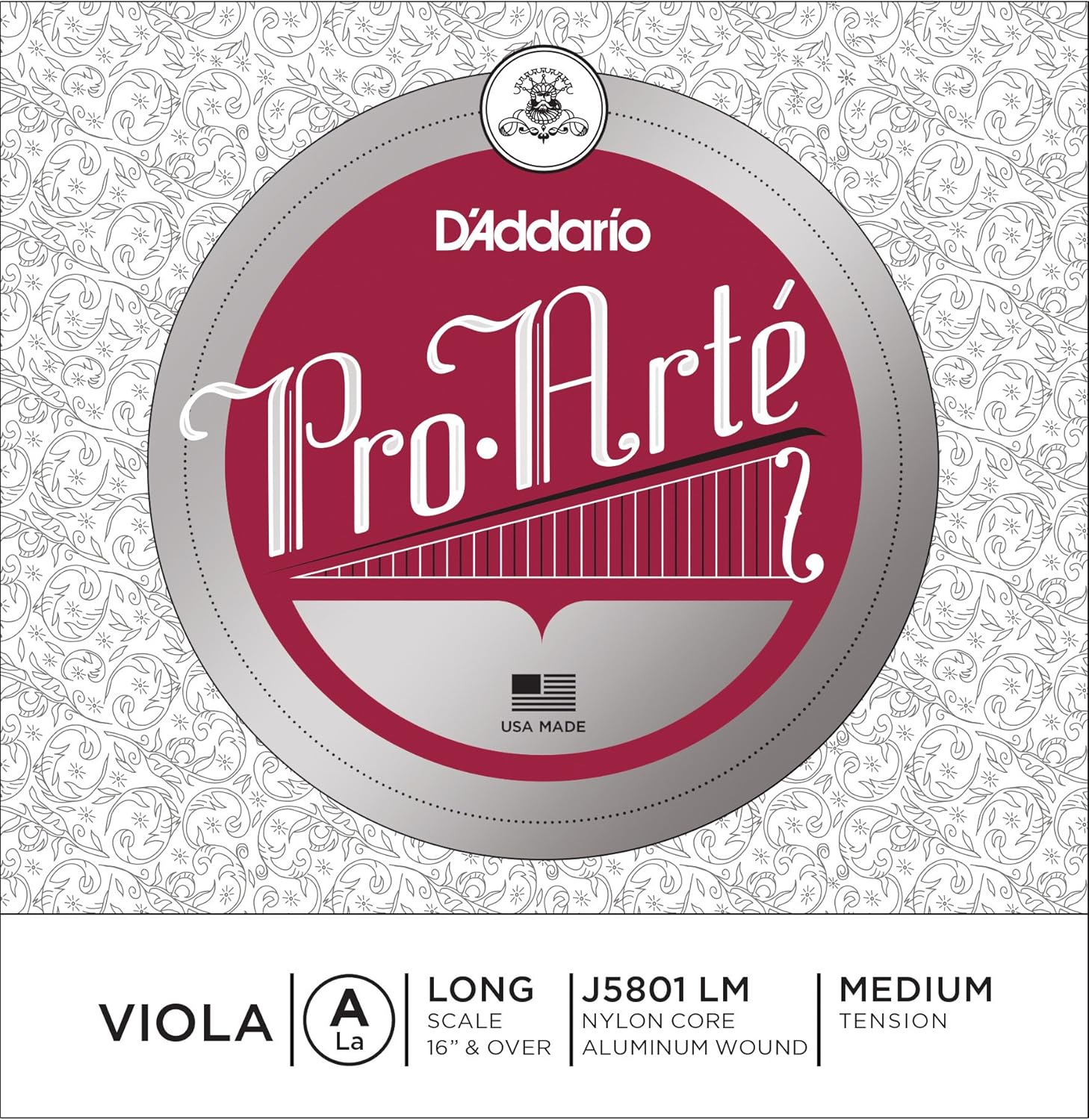 daddario pro-arte viola 单绳j5801 lm long scale
