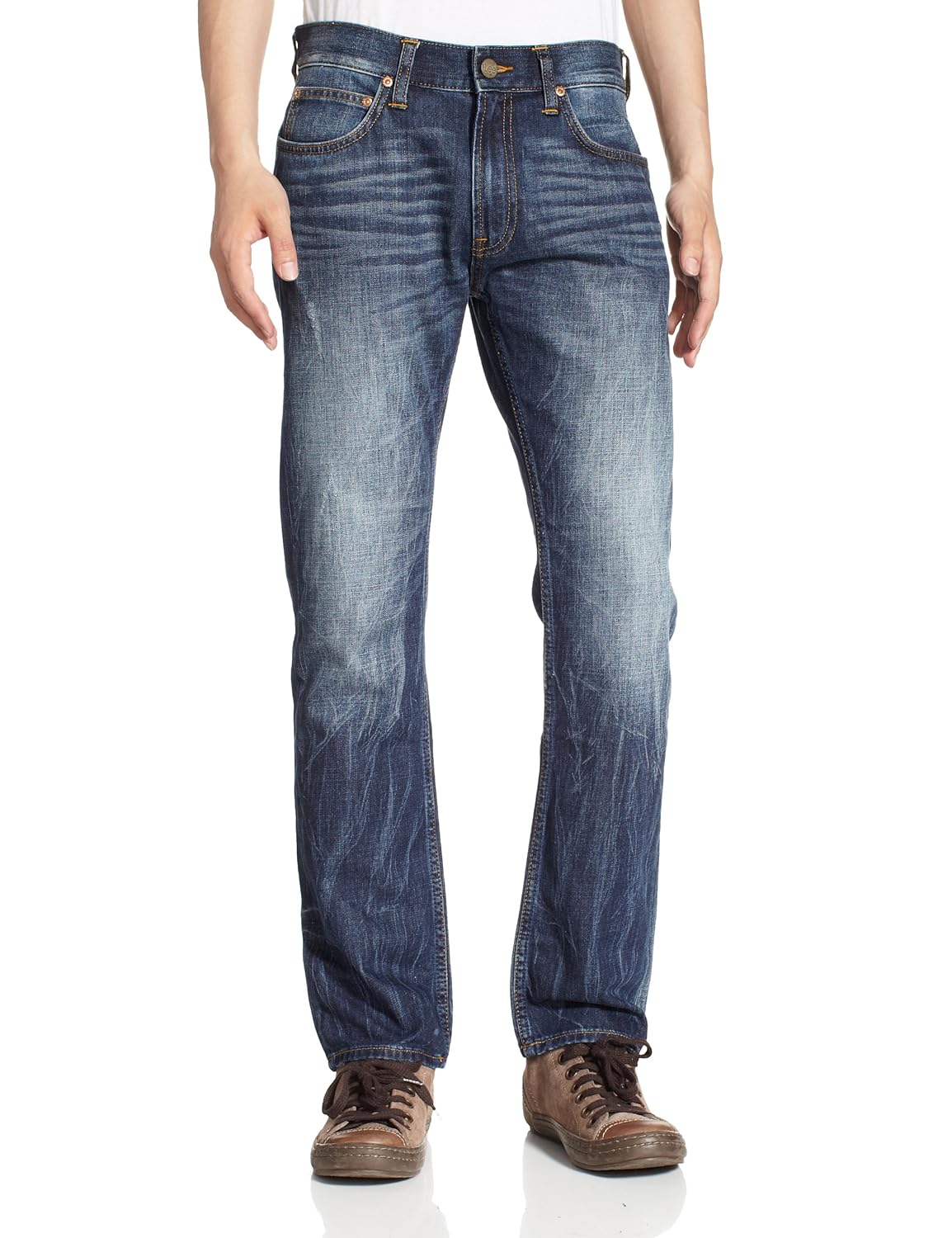 lee 男式 修身中腰牛仔裤 中牛仔蓝 w33 l31 lml724364b06033031