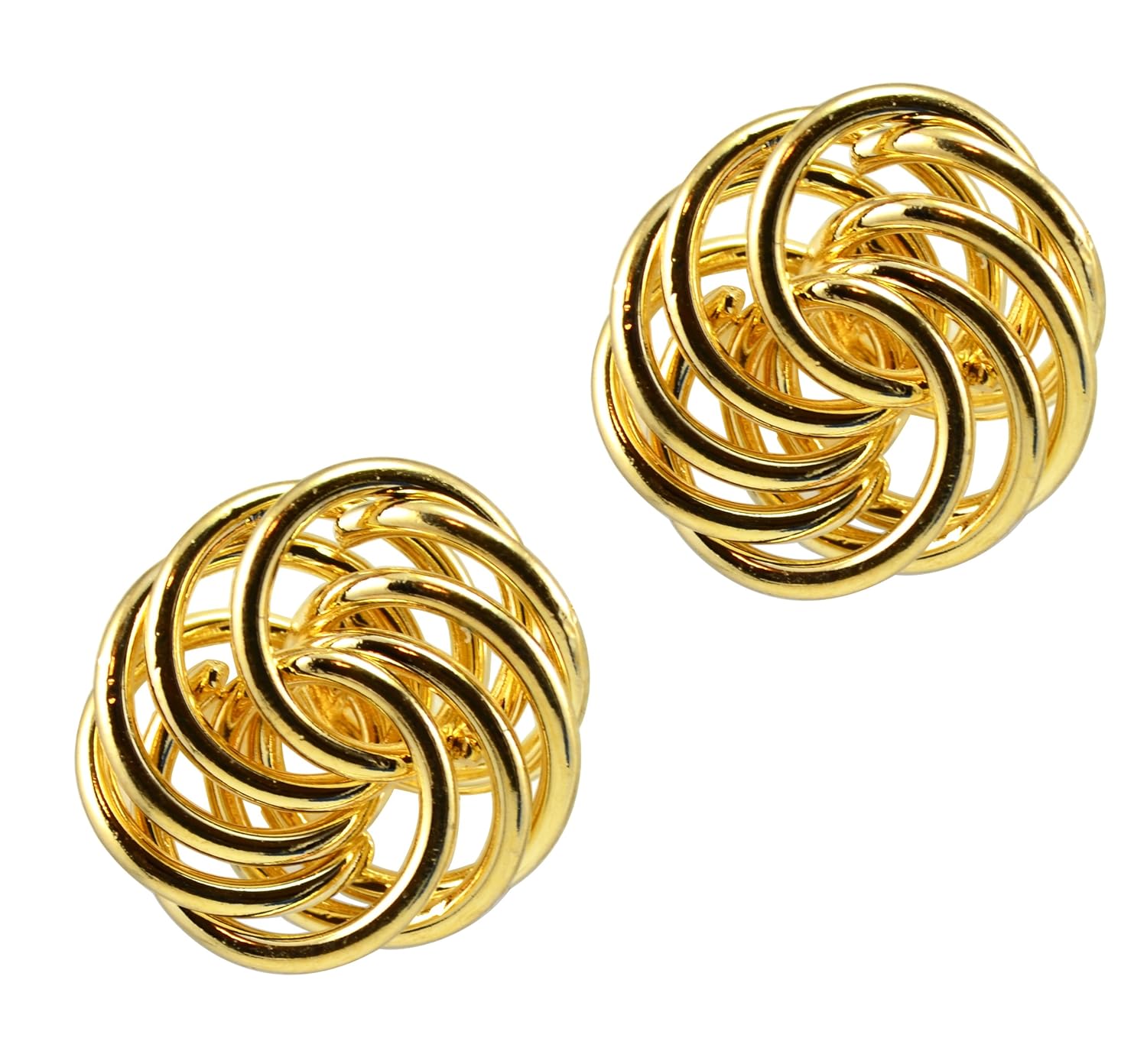 lightweight brushed finish gold plated interlocking circle