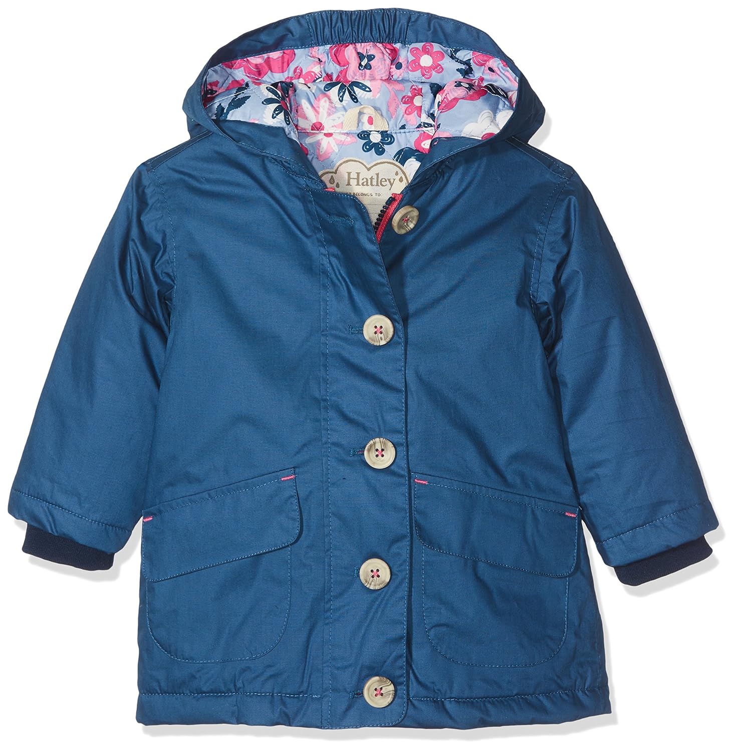 hatley 女童棉质涂层 raincoats 防雨夹克 blue (na