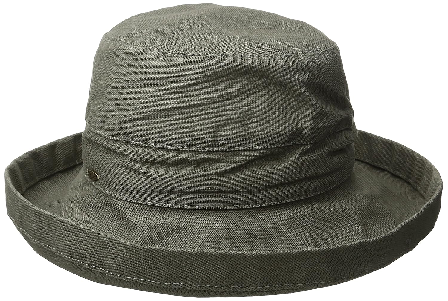 scala 女式中号帽檐棉质帽子 橄榄色 one size