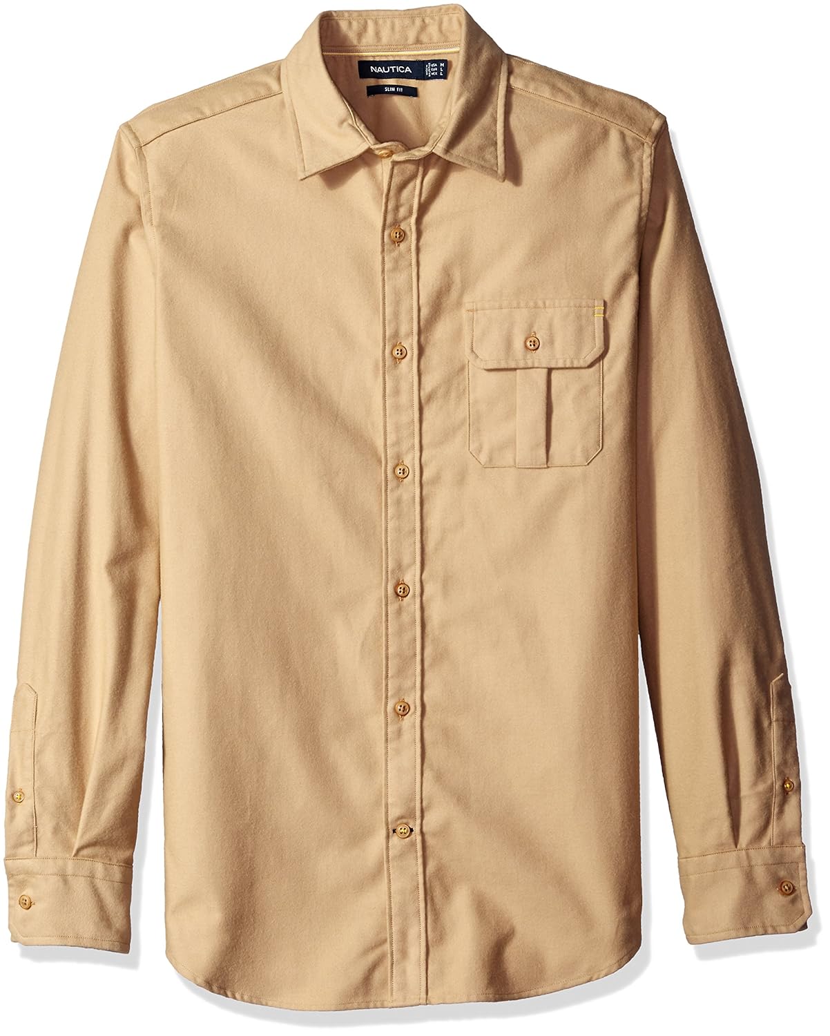 nautica 男式修身 moleskin 长袖衬衫 sandy bar medium