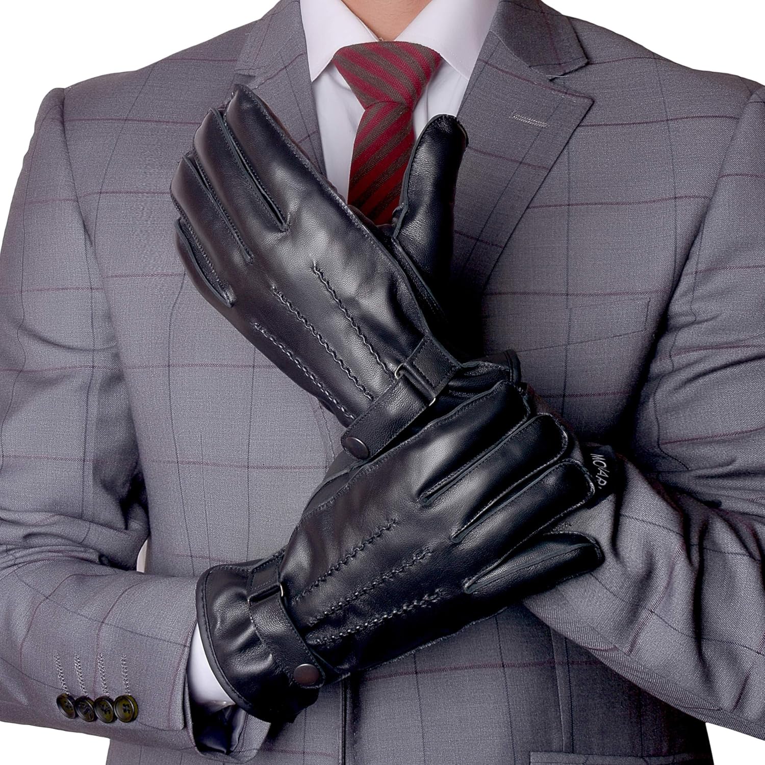 男士防寒正装手套真皮驾驶手套黑色