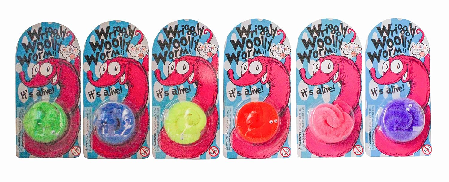 wriggly woolly worm – assorted colours – house of marbles