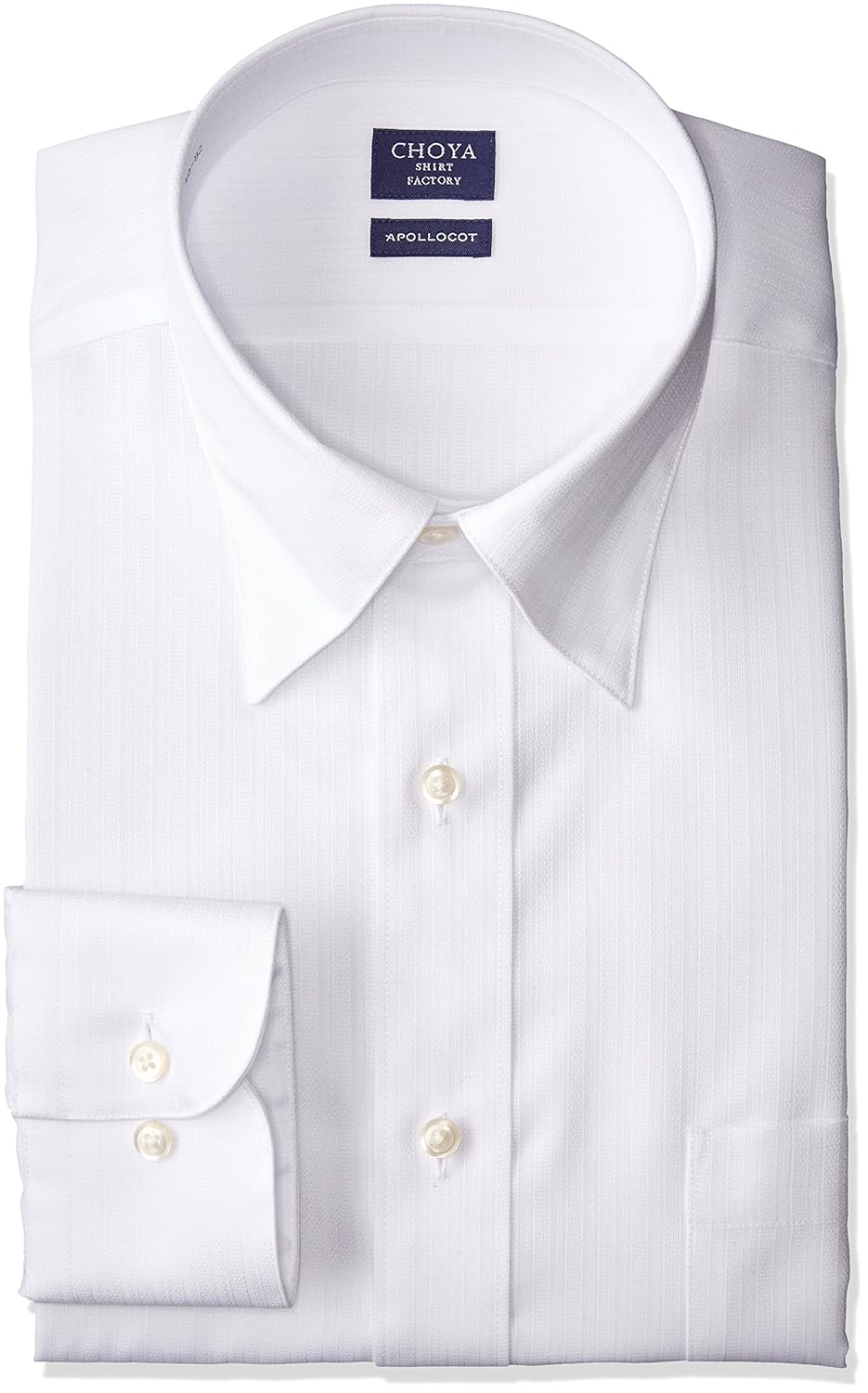 choya shirt factory 棉* 阿波罗棉·子母扣领·白色·长袖·礼服衬衫