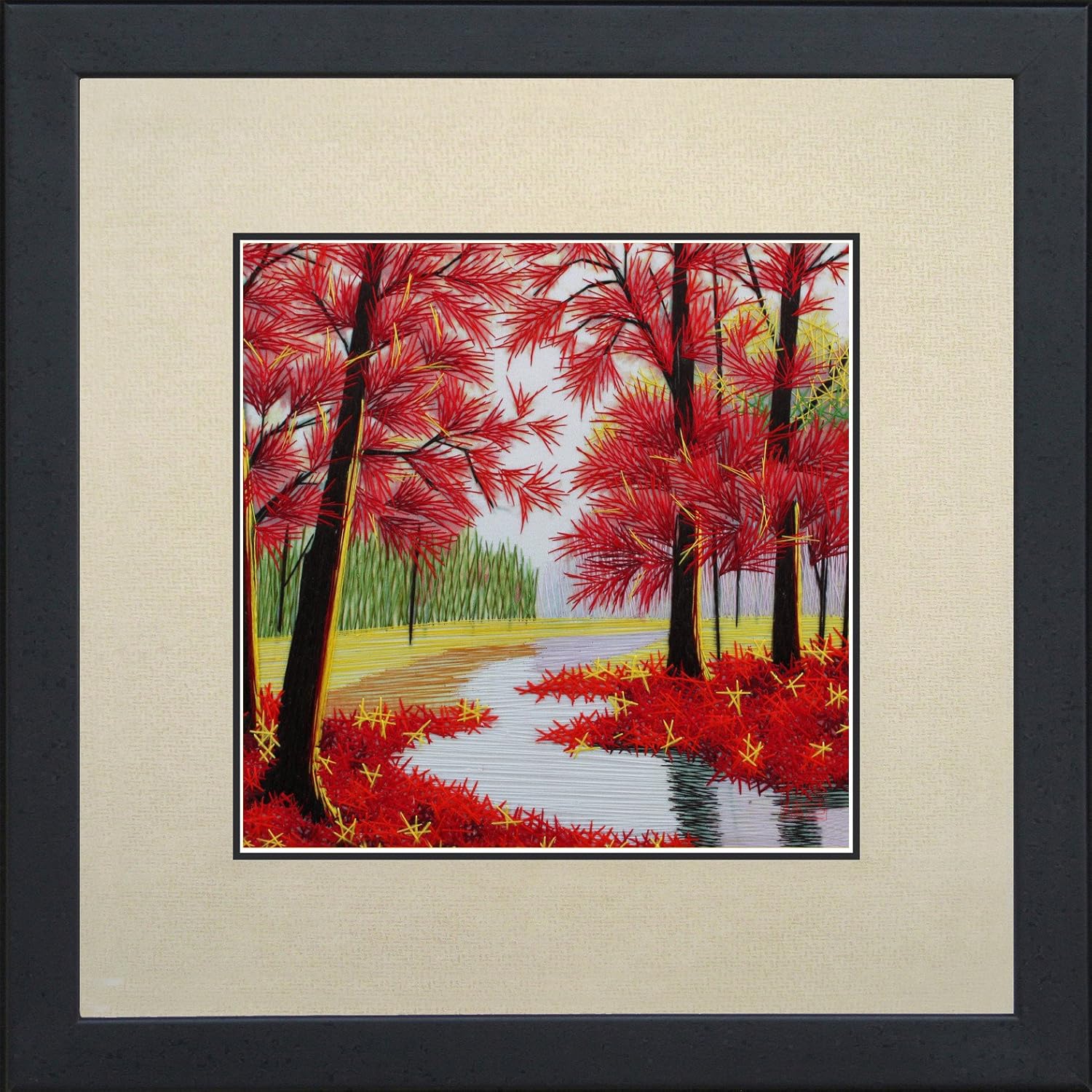 feng shui 日式枫叶森林中国印刷风景绘画礼物 东方亚洲墙艺术装饰品