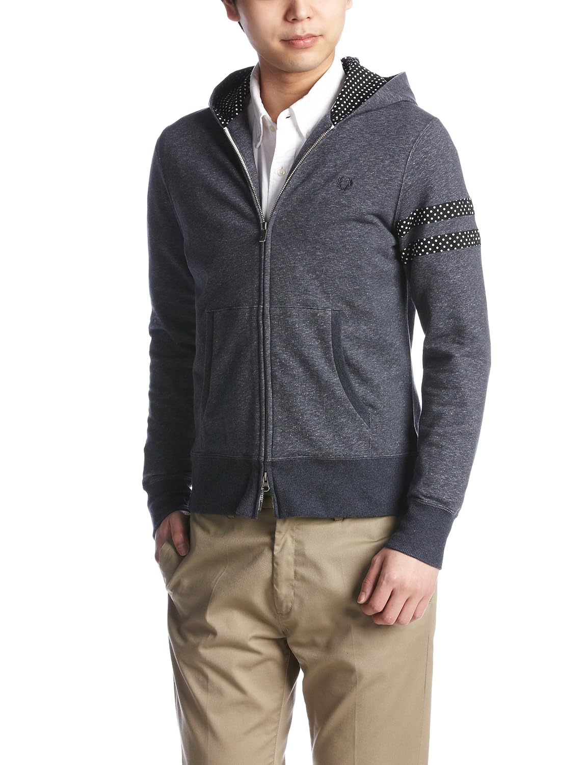 fred perry 字母多拉链连帽卫衣 蓝色 l 【fred perry 佛莱德·派瑞】