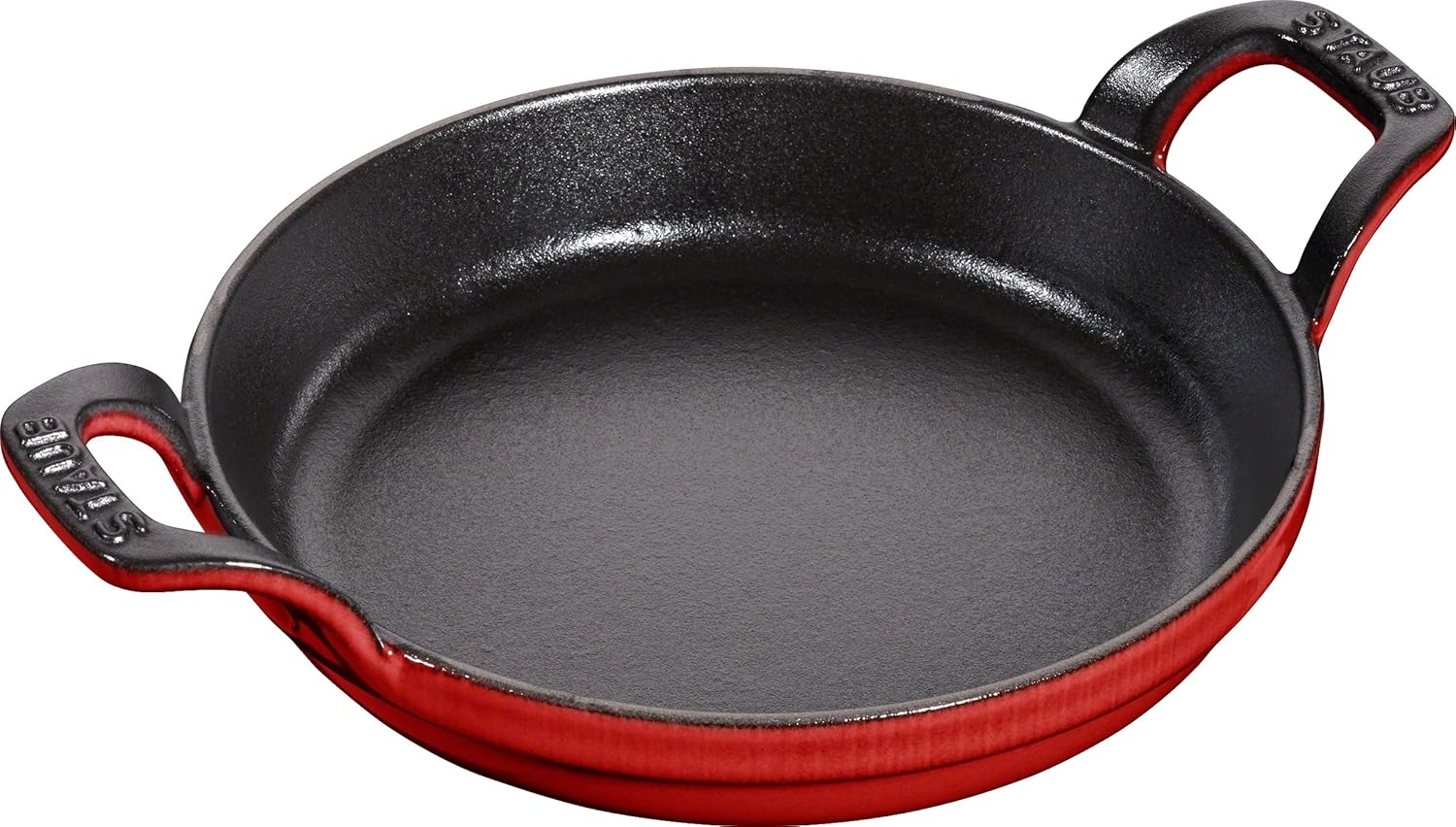 staub 珐宝 珐琅铸铁锅 圆形煎烤盘 16cm 樱桃红