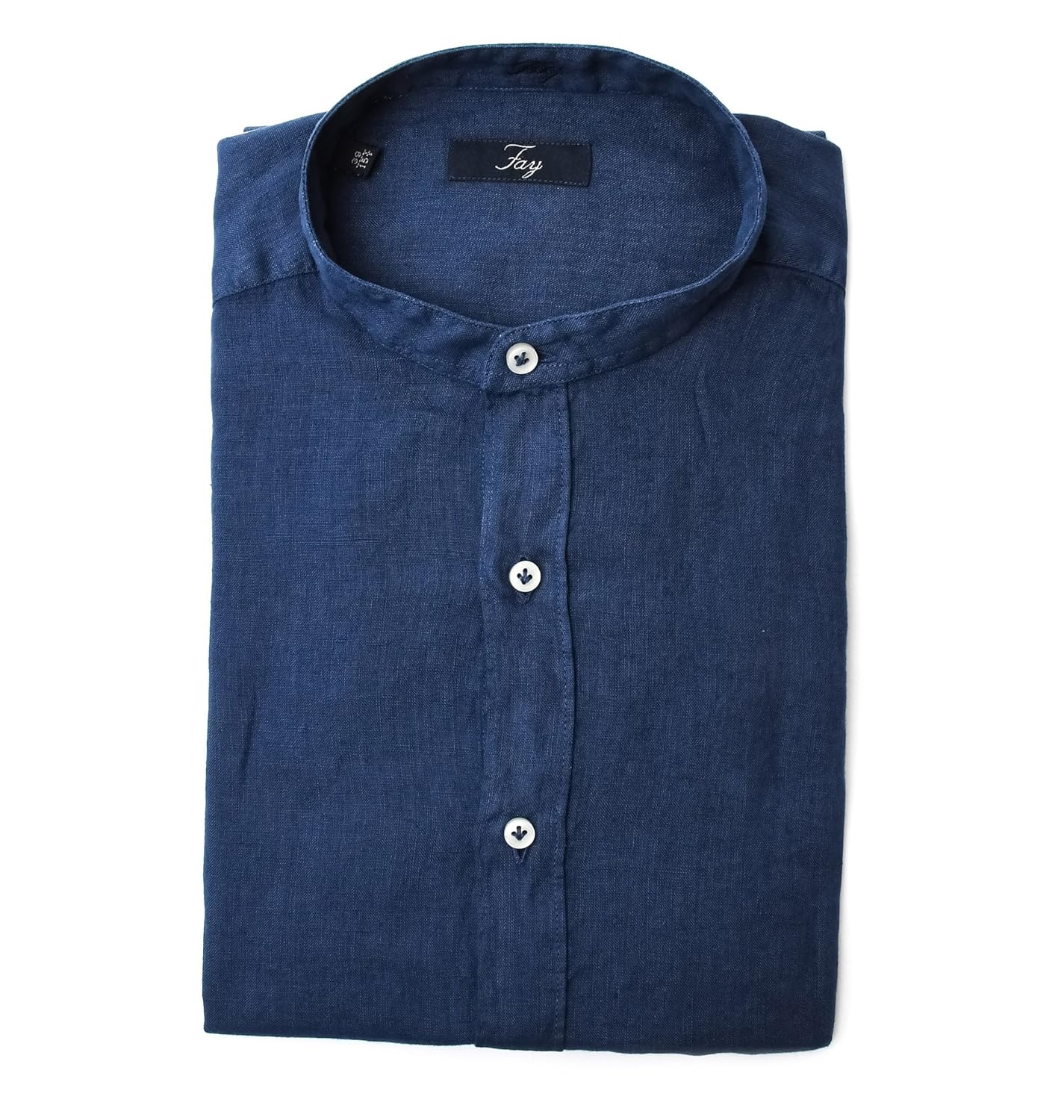 fay 男人 ncma136273thtku607 蓝色 亚麻布 衬衫/意大利直邮【亚马逊