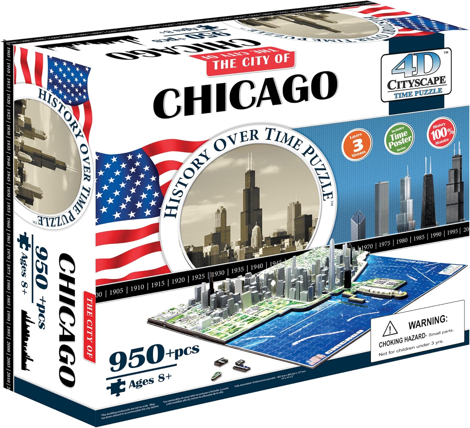 4d cityscape 芝加哥天际线拼图