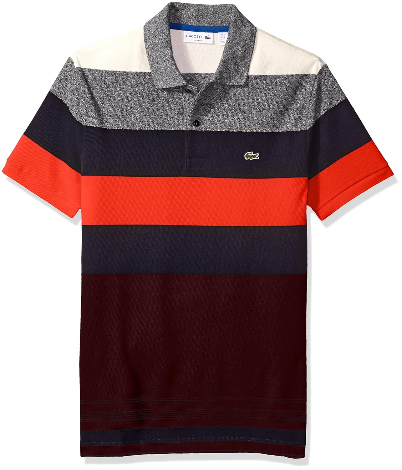 lacoste 男式短袖粗条纹皮克 polo 衫