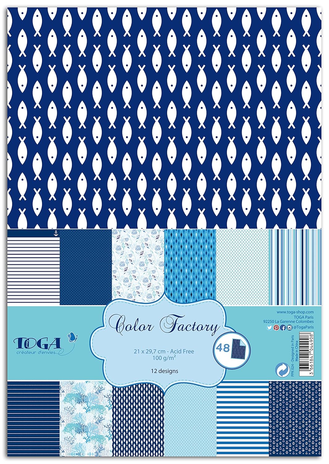 toga ppk024 spirit marine 48 张纸印花纸 21 x 12 x 1 厘米 多色
