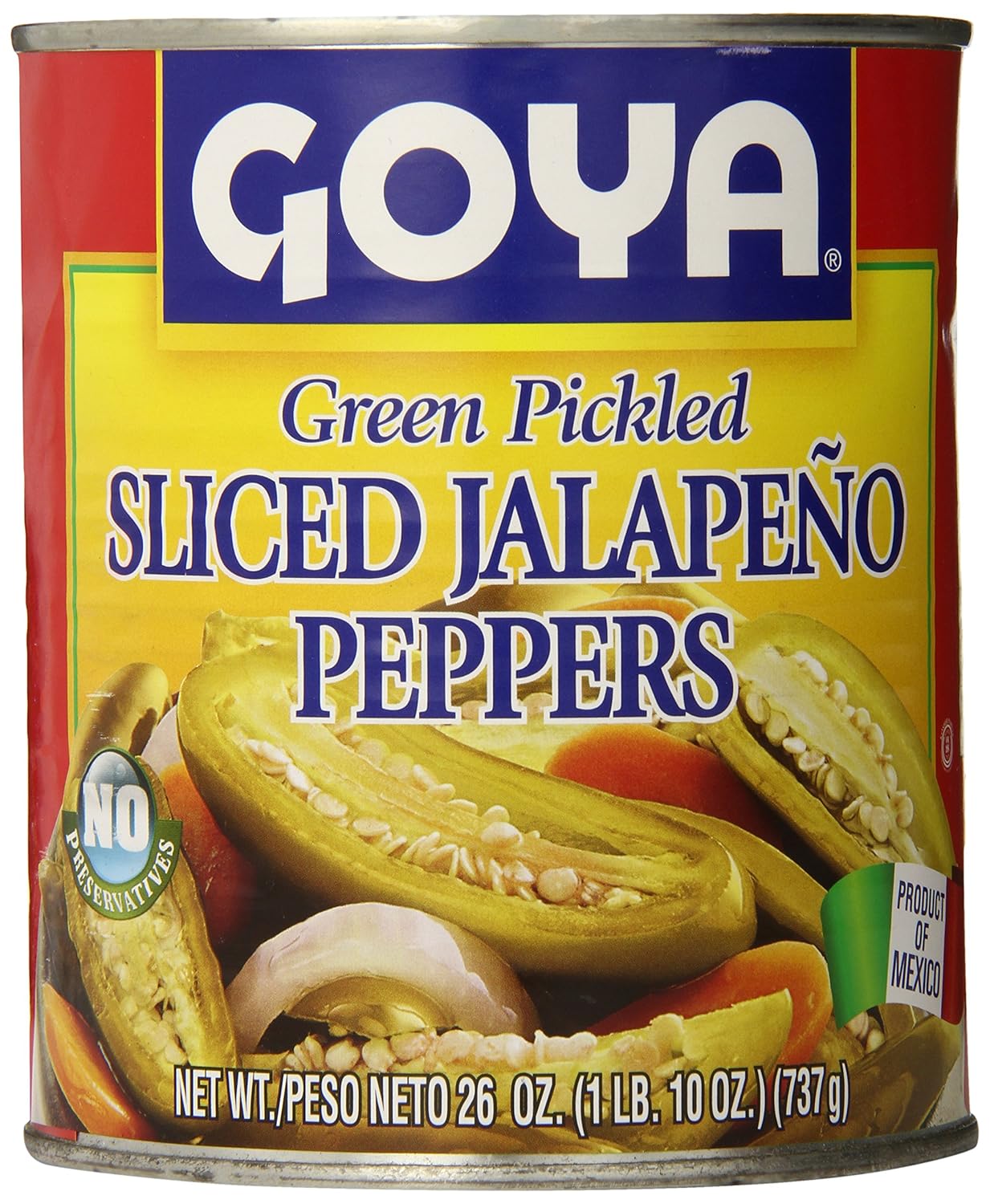 goya sliced jalapeno peppers, green, 26 ounce